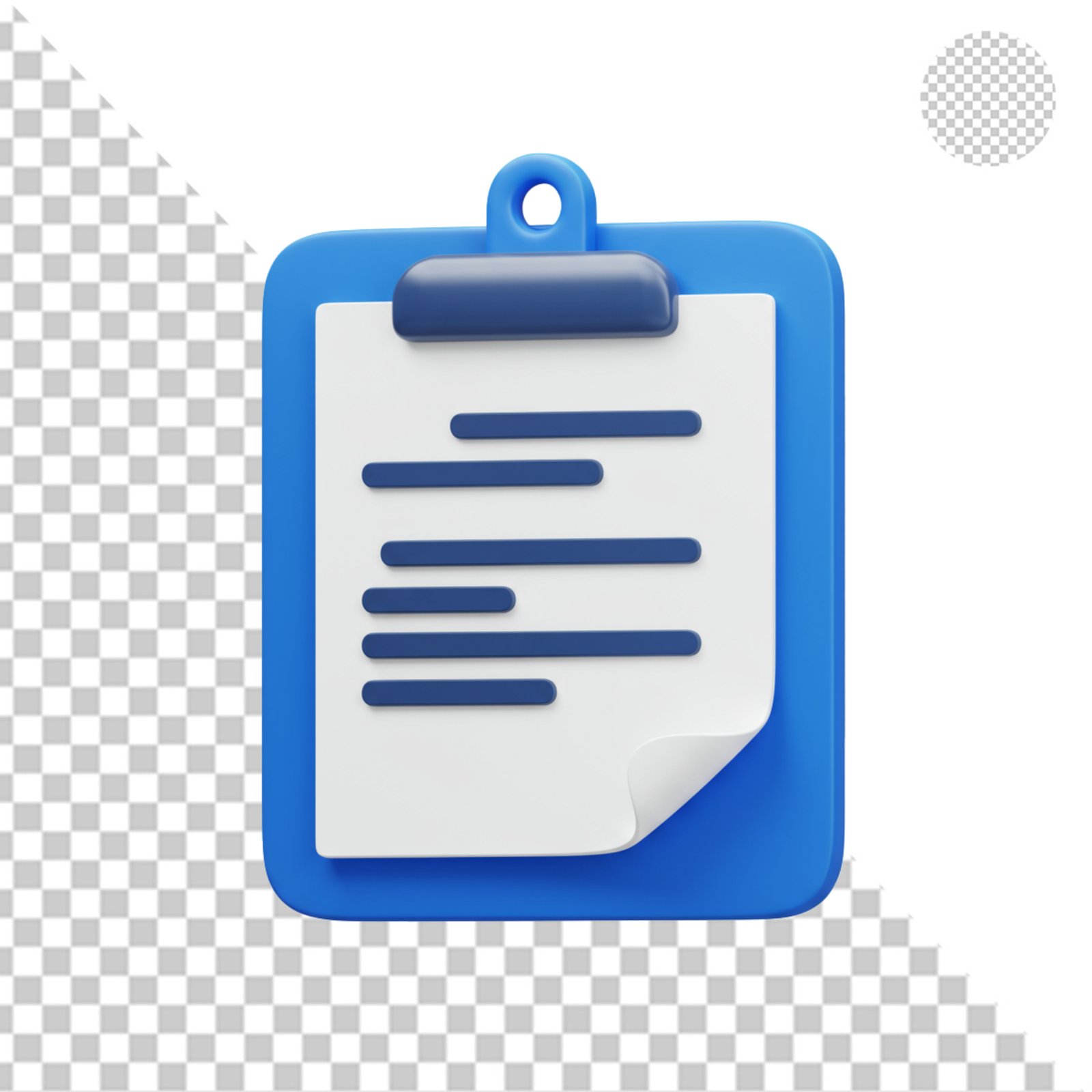 3D Blue Clipboard Document Icon Transparent PNG For Design