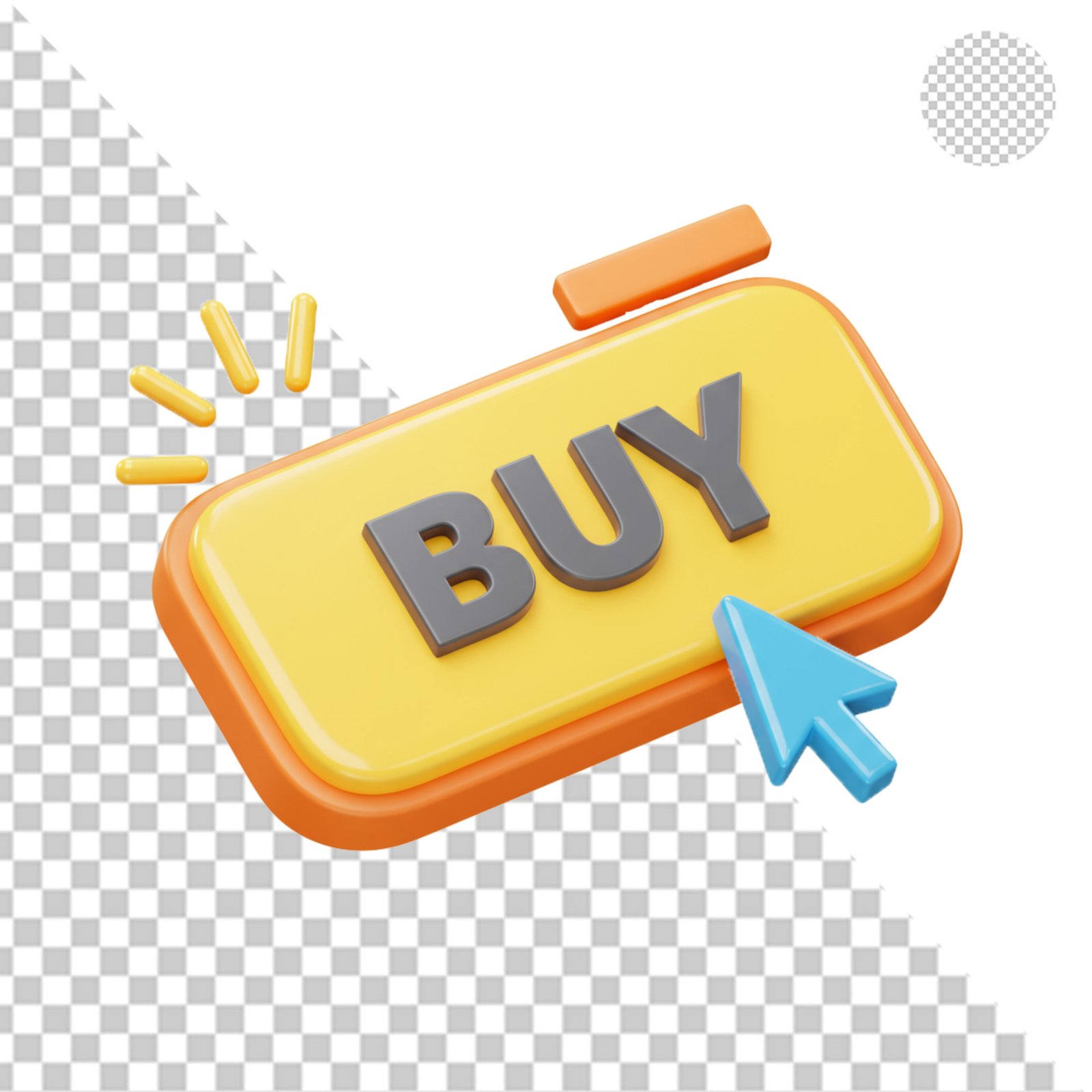 3D Buy Button Clicked By Mouse Cursor Isolated Transparent PNG