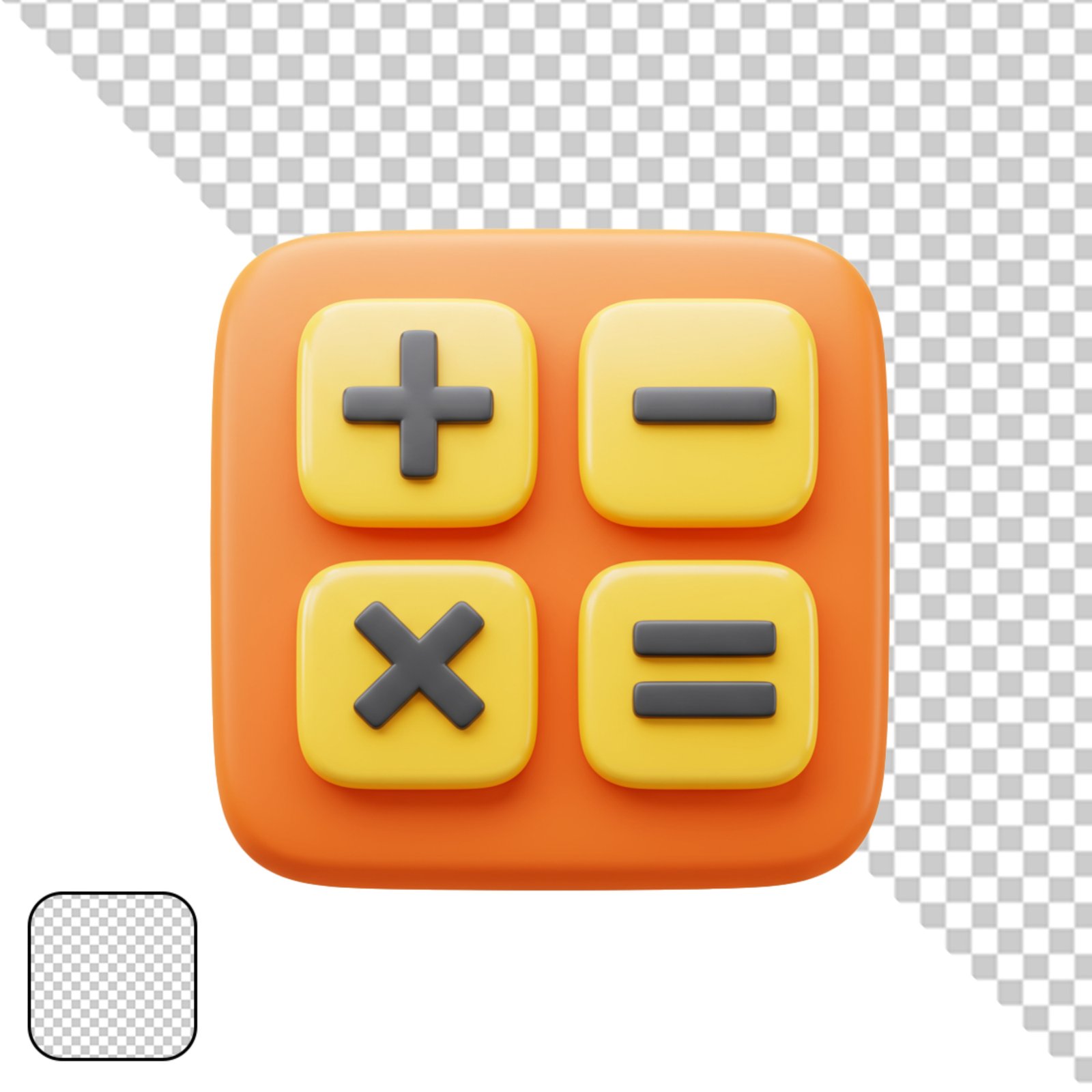3D Calculator Icon With Basic Math Operations Transparent PNG
