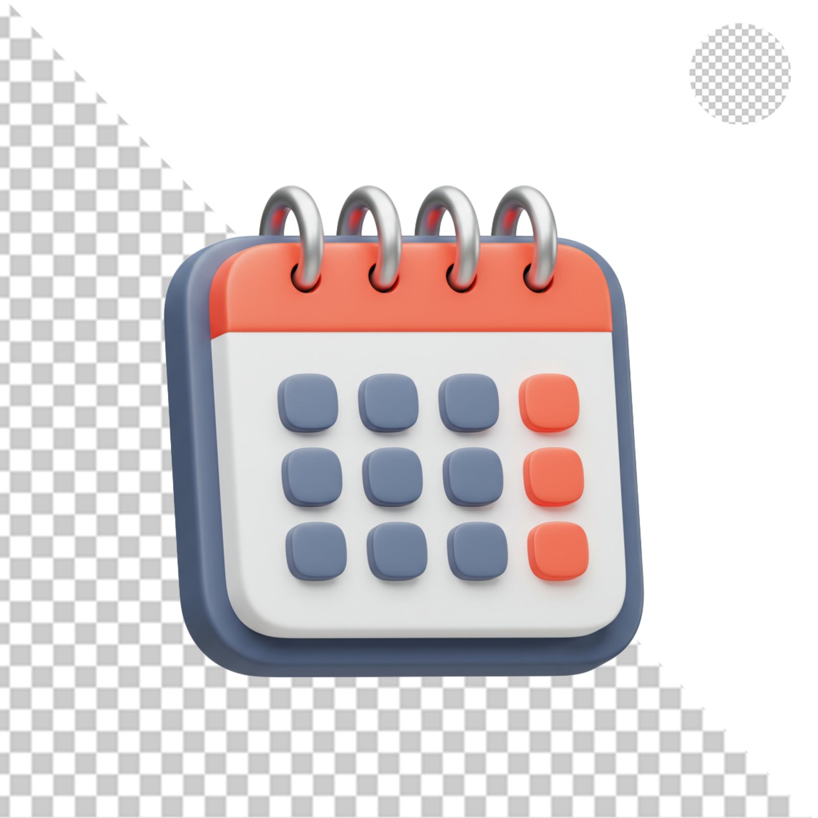 3D Calendar Icon With Transparent Background For Schedule And Date Reminders