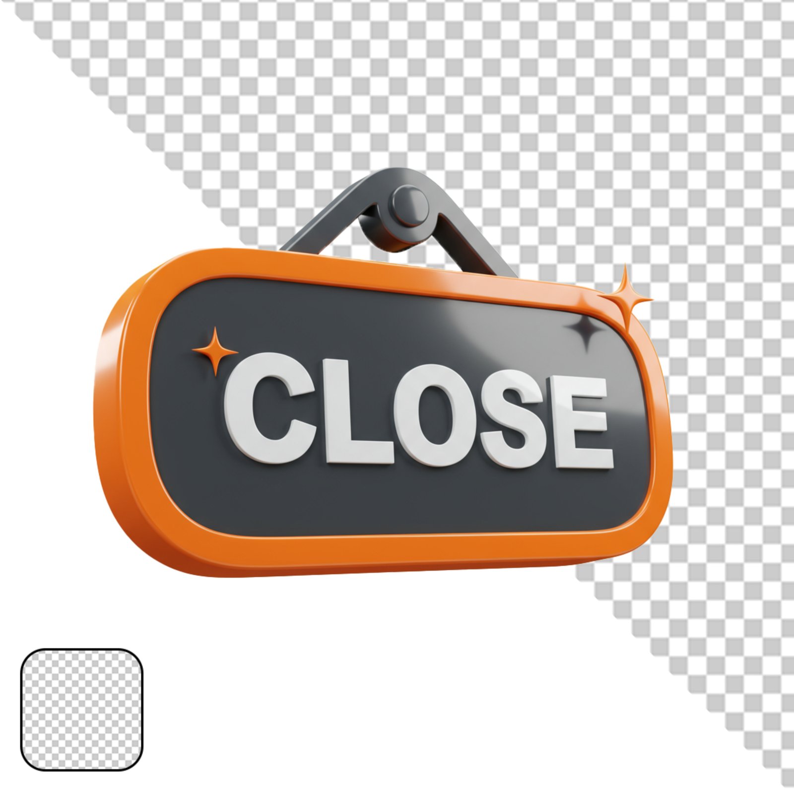 3D Glossy Close Sign For Store Or Business Transparent PNG