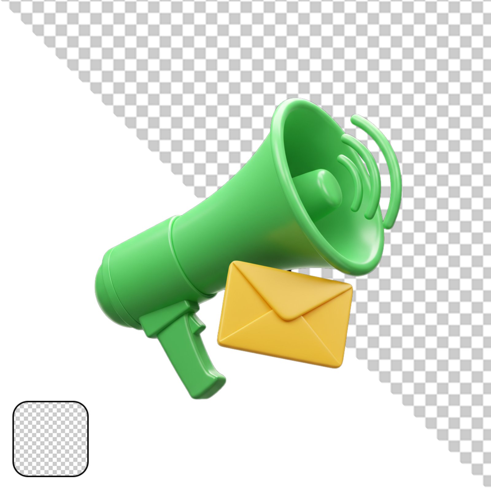 3D Megaphone And Mail Icon For Marketing Communication Transparent PNG