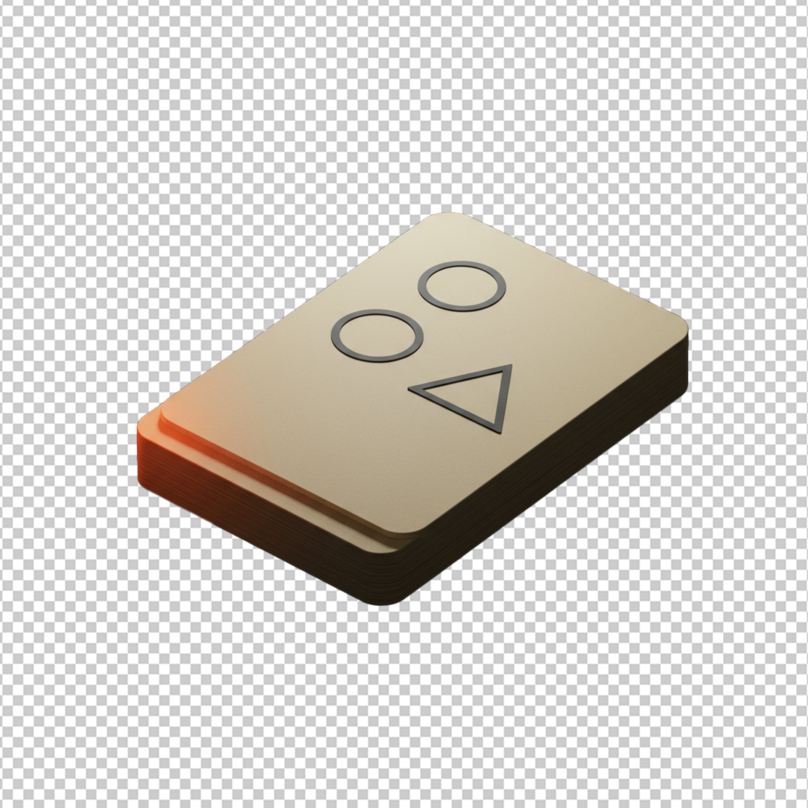 3D Rendered Game Cards With Geometric Shapes Transparent Background
