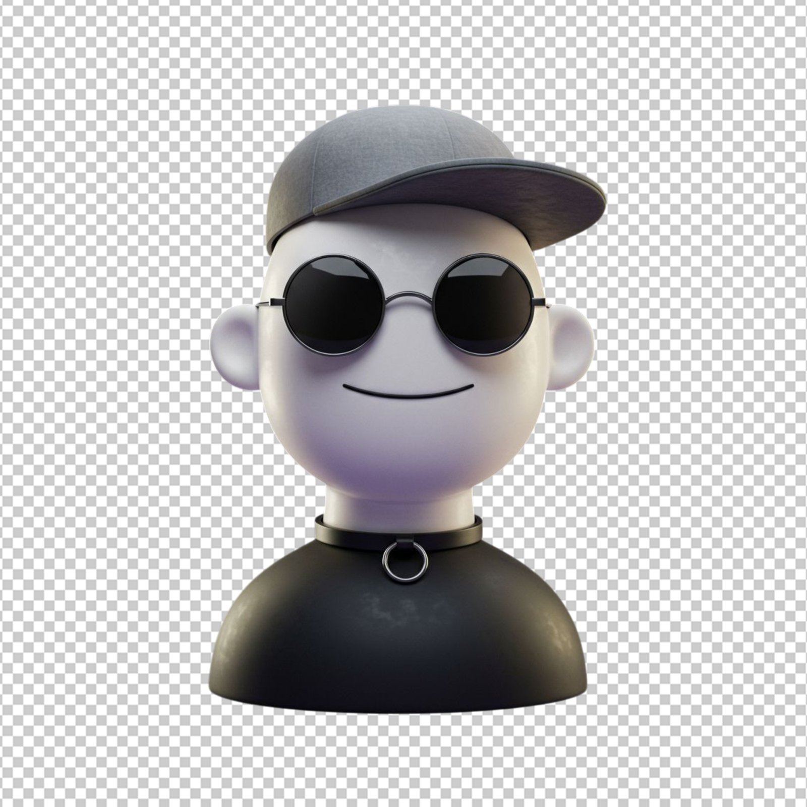 3D Stylized Character Avatar With Cap And Sunglasses Transparent PNG