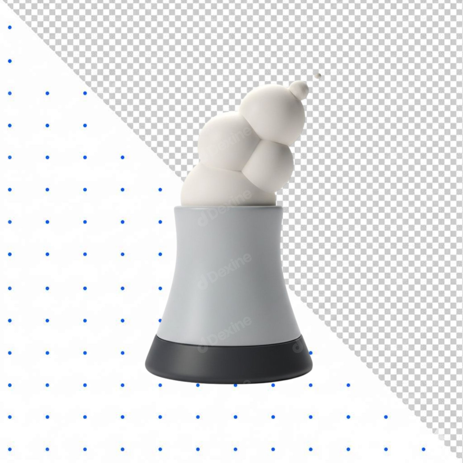 3D Stylized Nuclear Cooling Tower Emitting Steam PNG Transparent Cutout