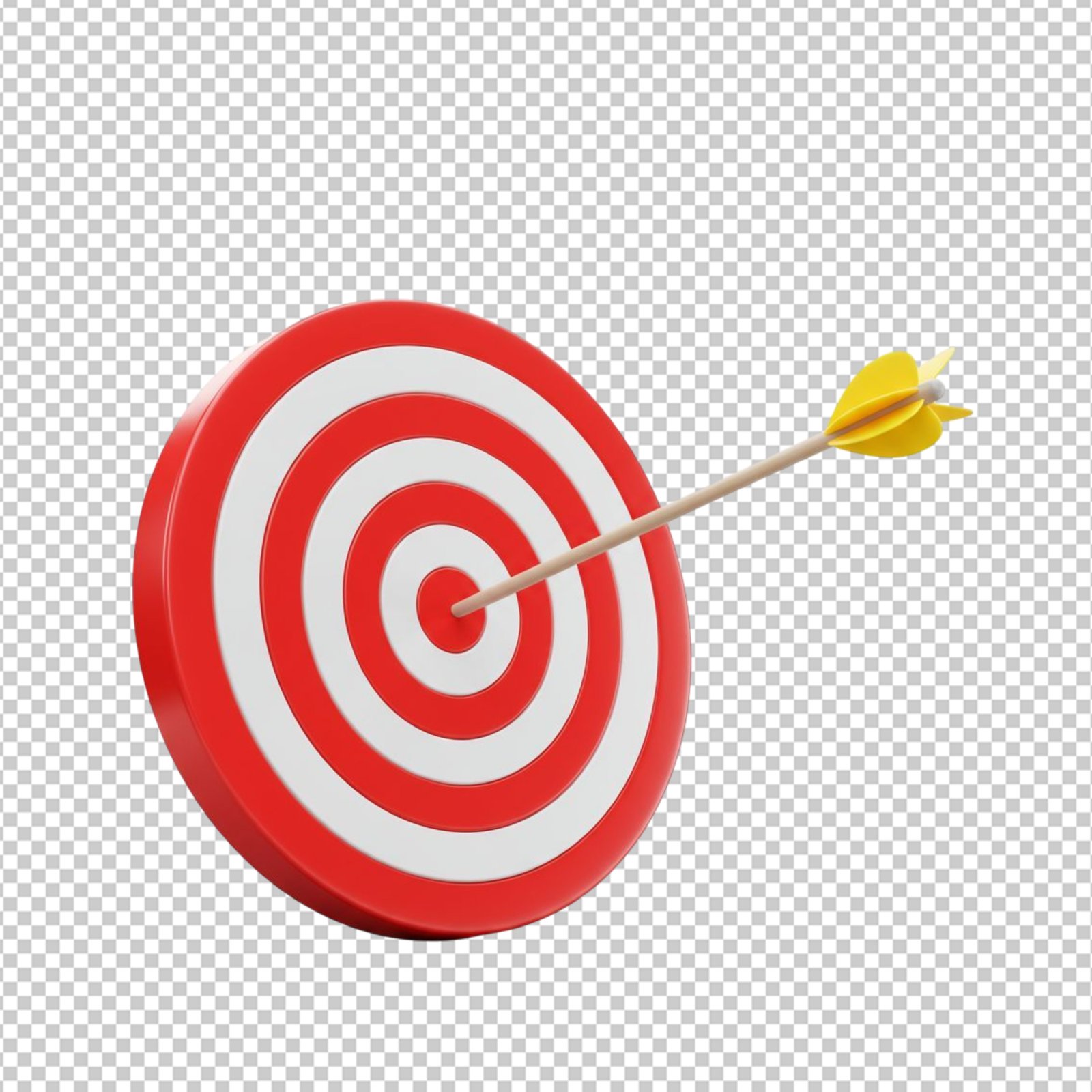 3D Target With Arrow In Bullseye Isolated Transparent PNG