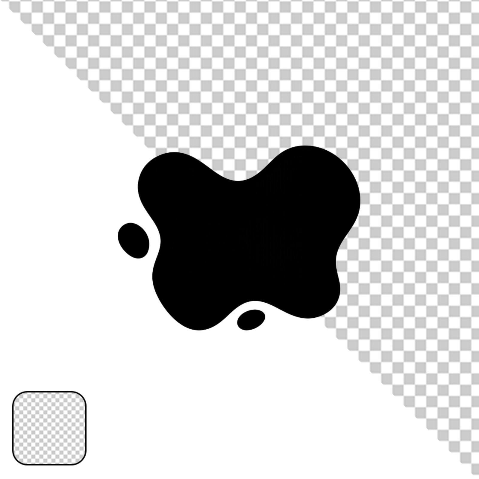 Abstract Black Blob Shape Transparent PNG Graphic Element