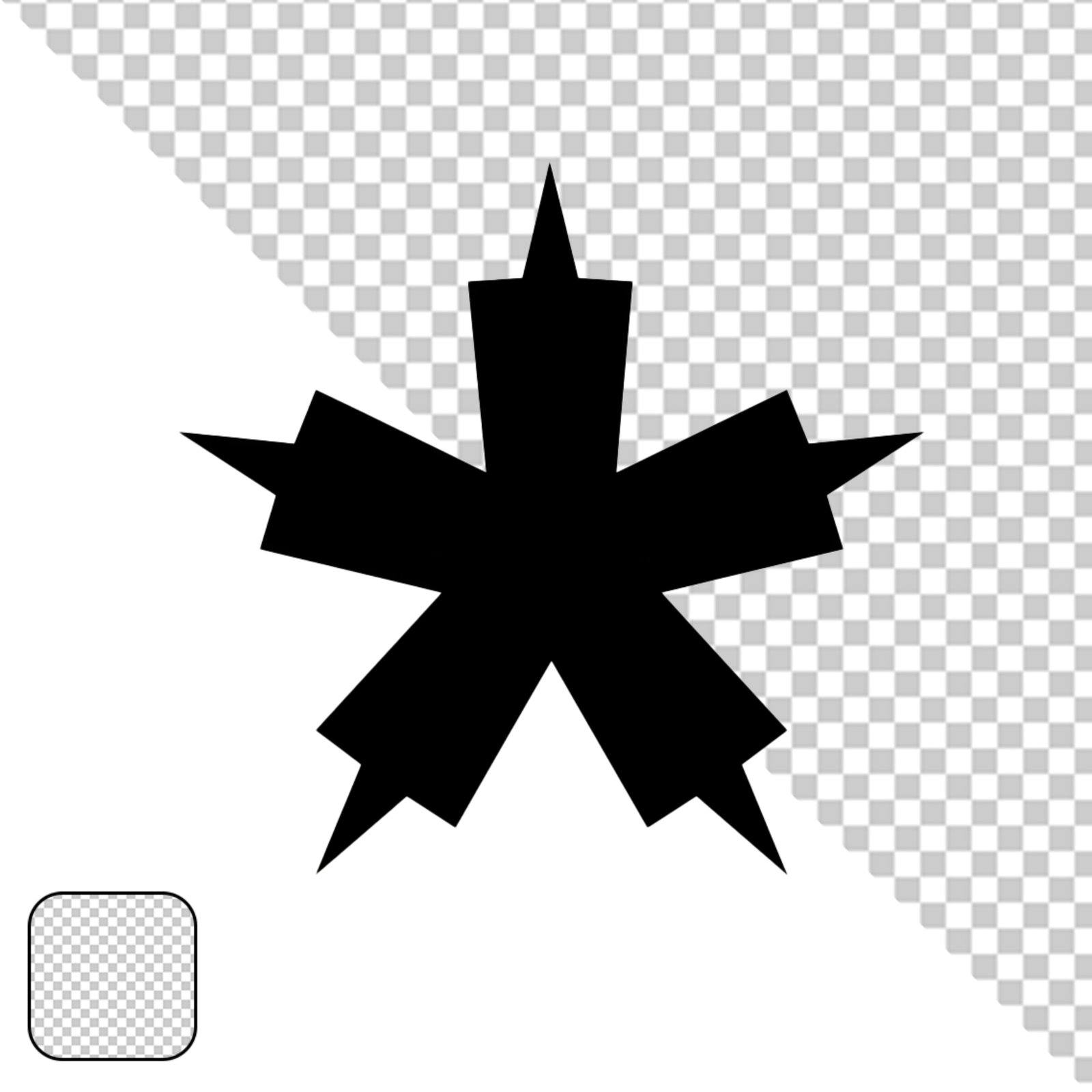 Abstract Black Star Shape Graphic Element Transparent PNG