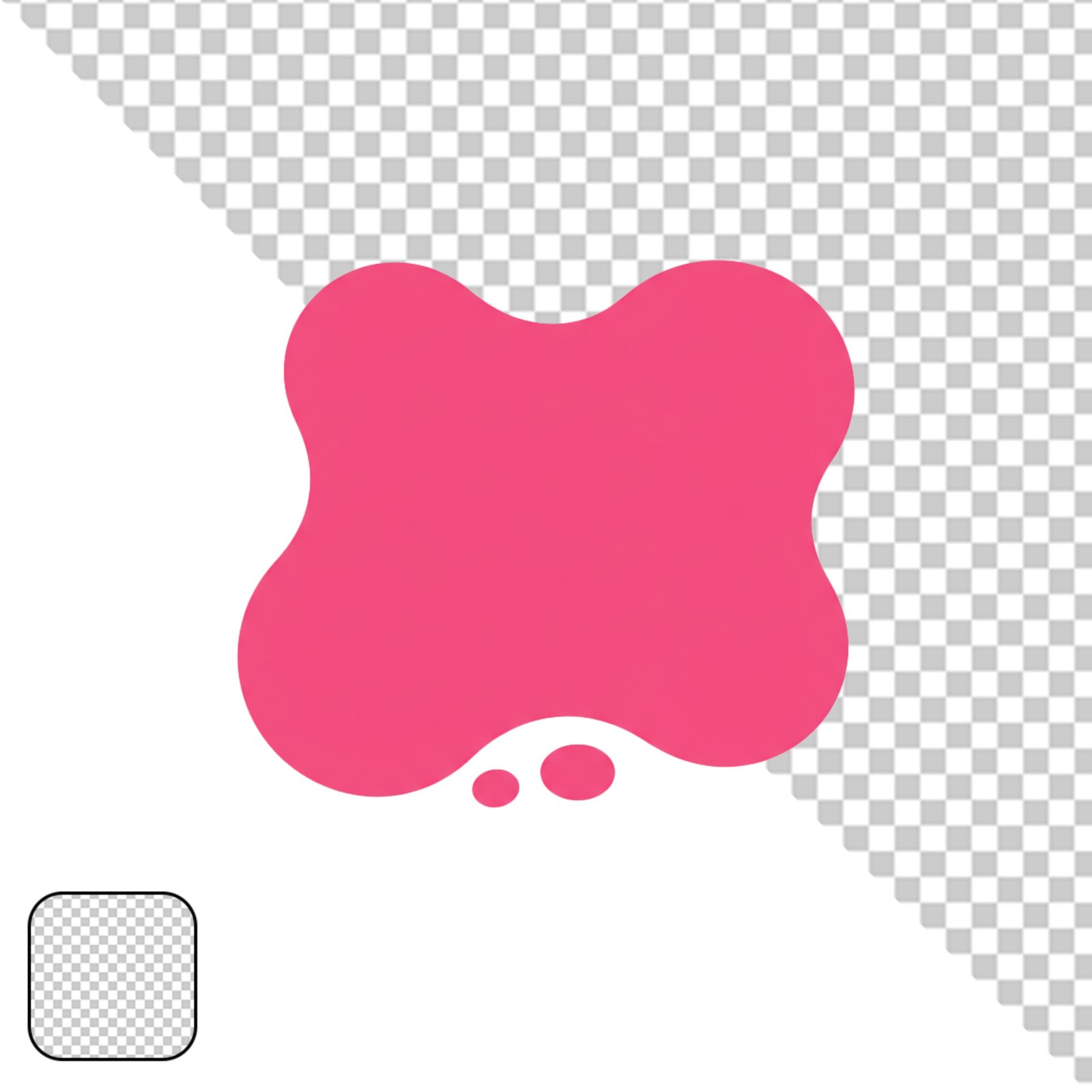 Abstract Pink Organic Liquid Blob Shape Transparent Design Element