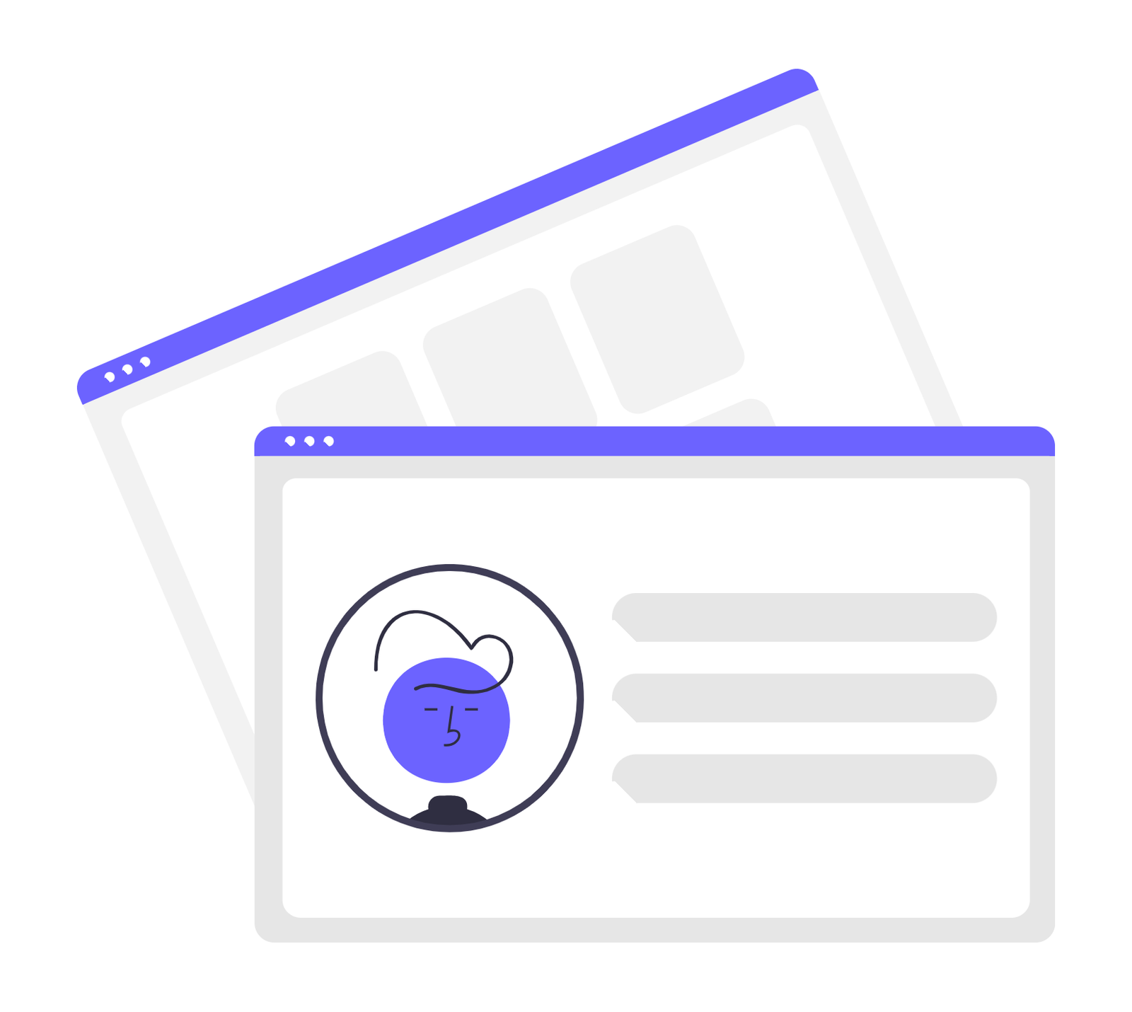 Abstract User Profile And Web Interface In Flat Minimalist Design