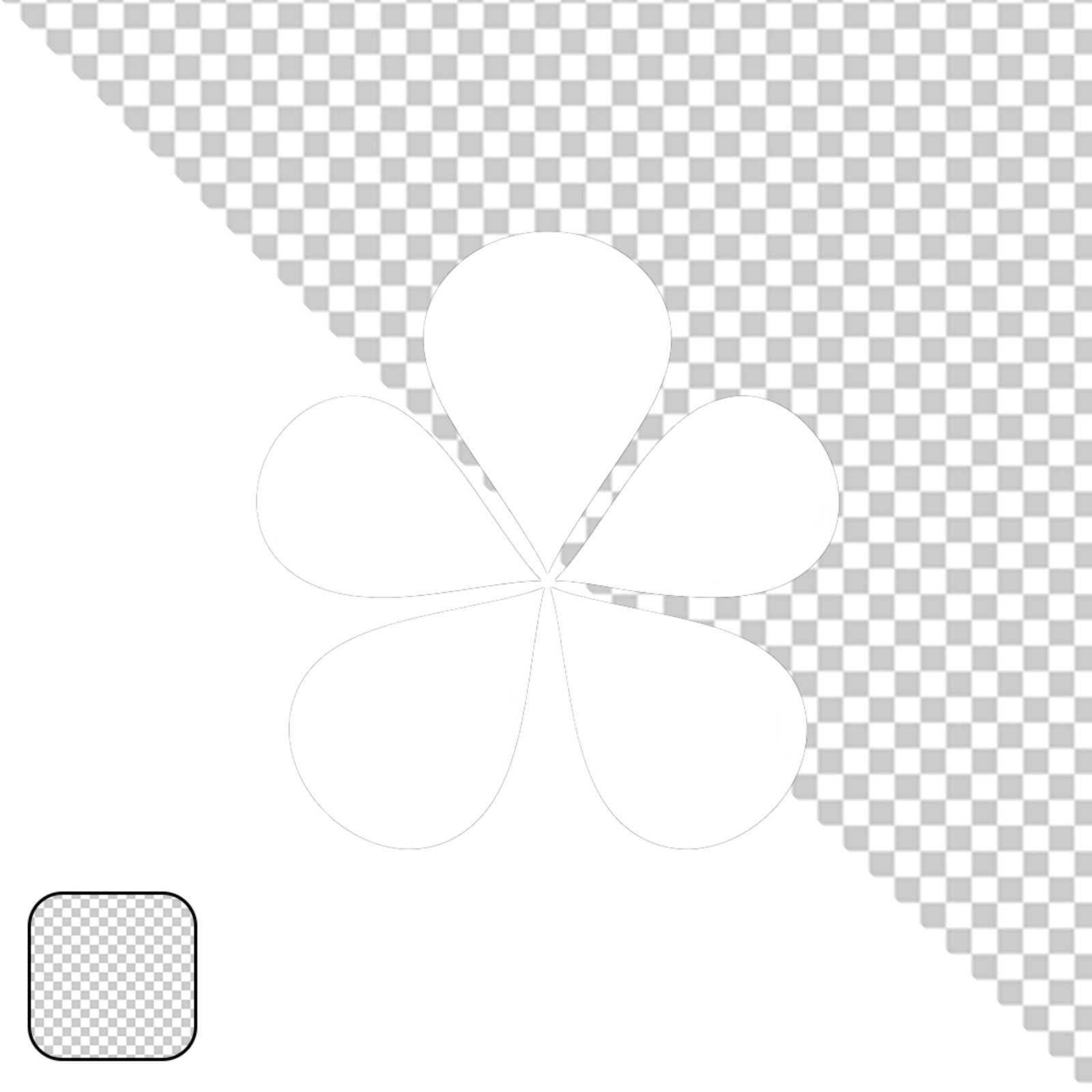 Abstract White Five Petal Flower Design Element Transparent PNG