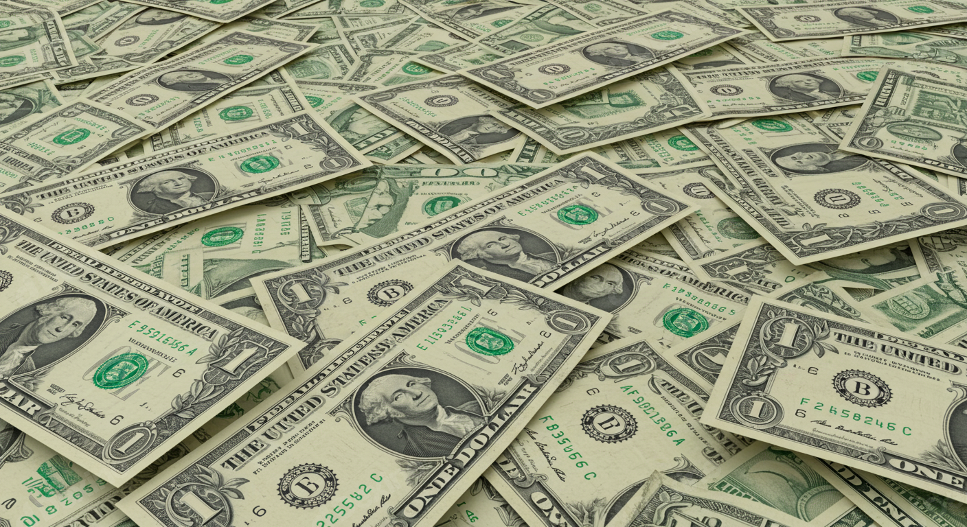 Abundance Of American One Dollar Bills Background