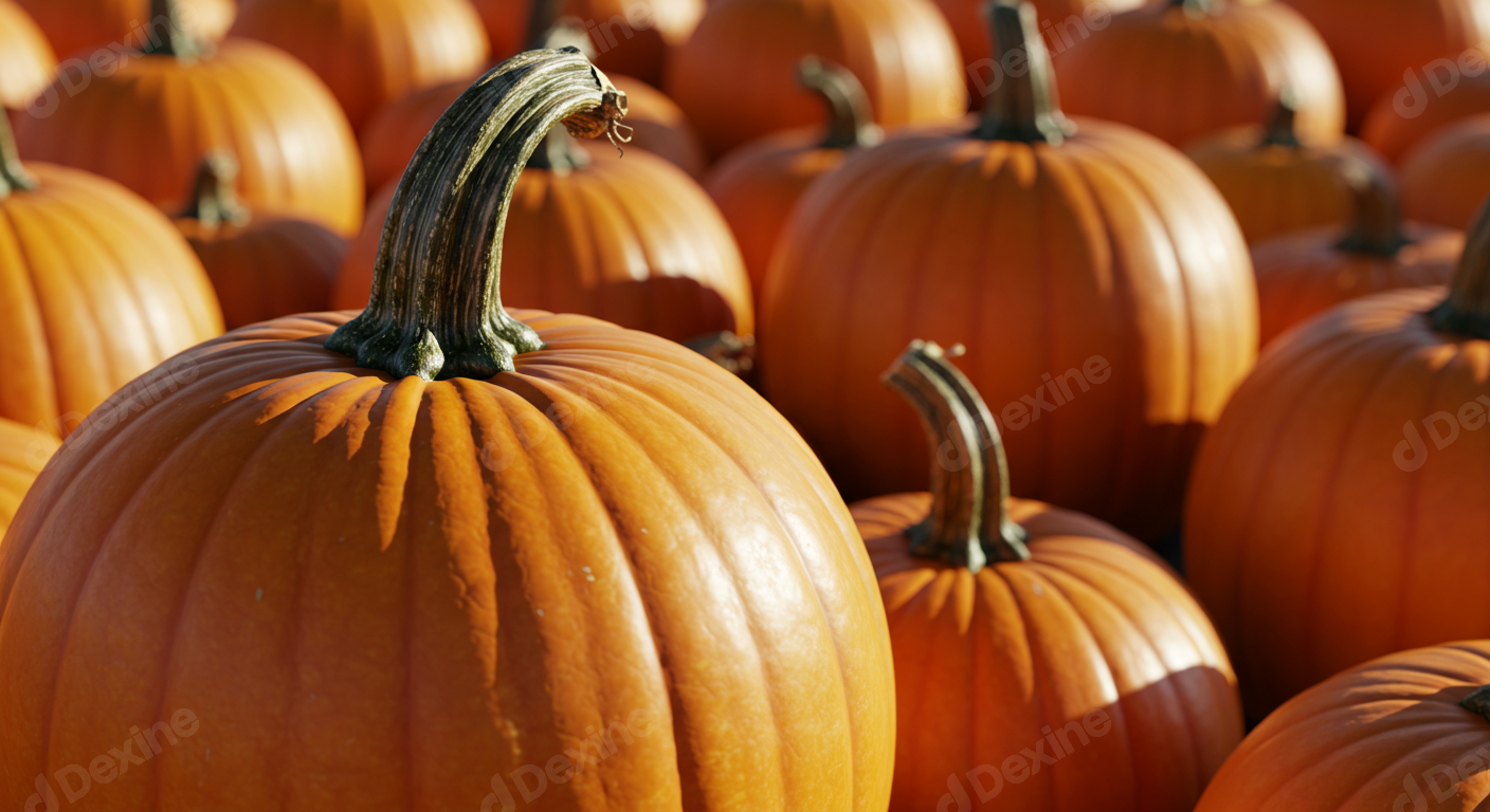 Abundant Orange Pumpkins Ready For Autumn Harvest And Festivities