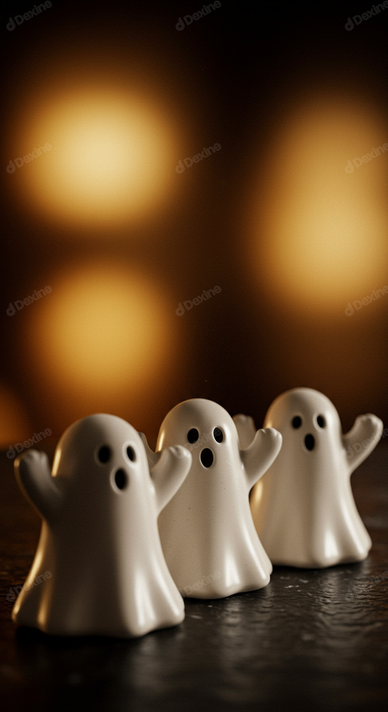 Adorable Halloween Ghost Decorations With Spooky Warm Lighting
