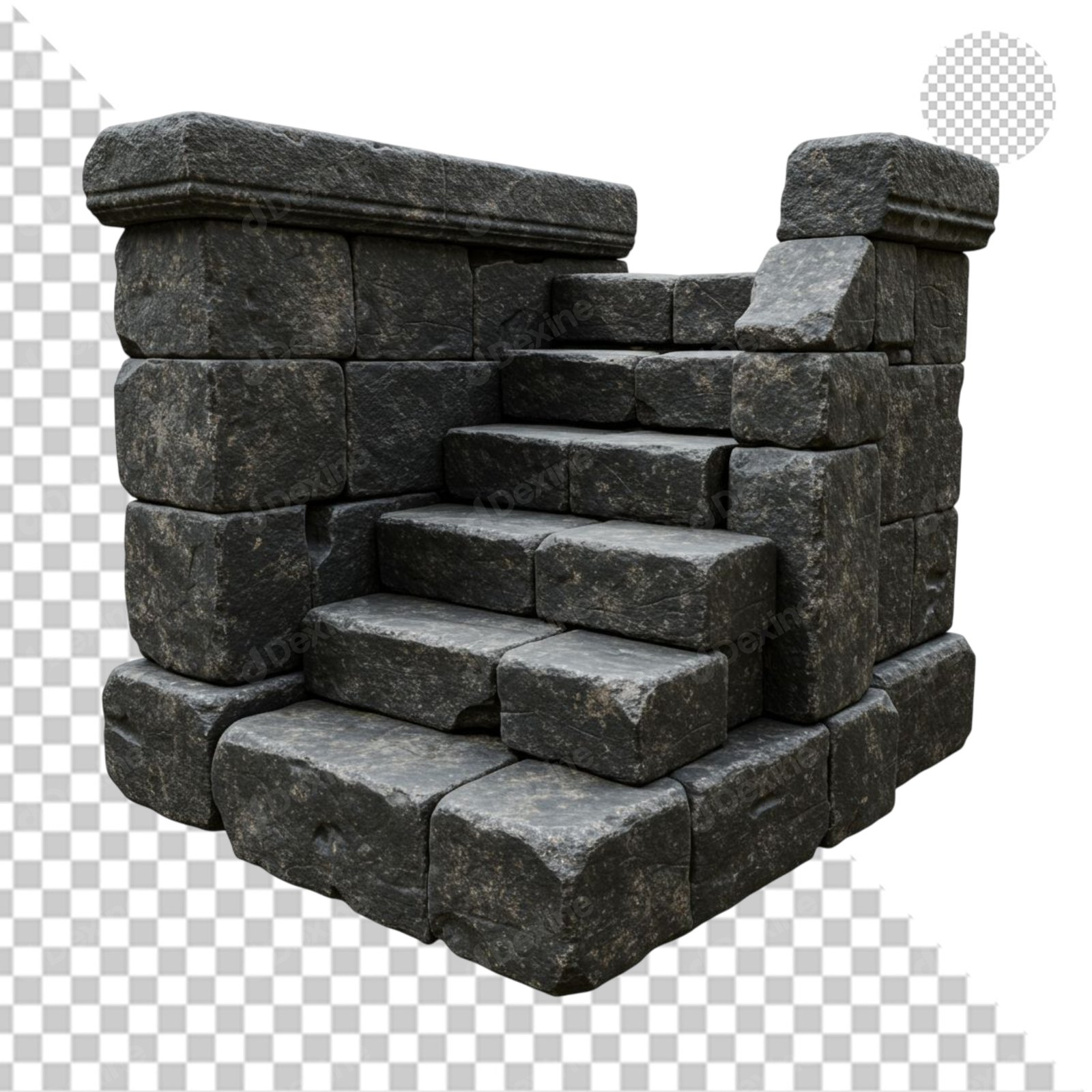 Ancient Stone Stairs Cutout PNG Transparent Background Element