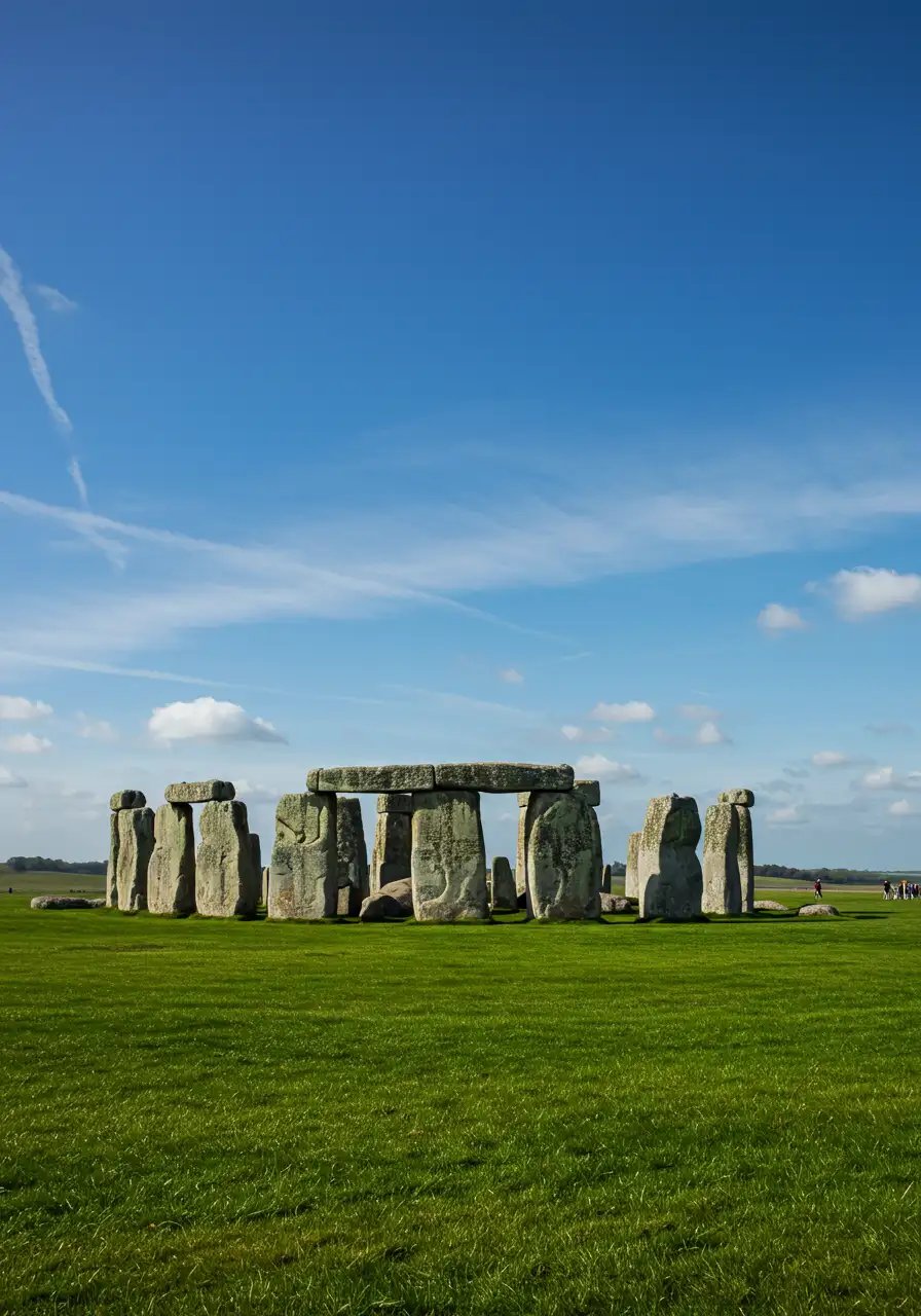 Ancient Stonehenge Monument In Wiltshire England On A Bright Day