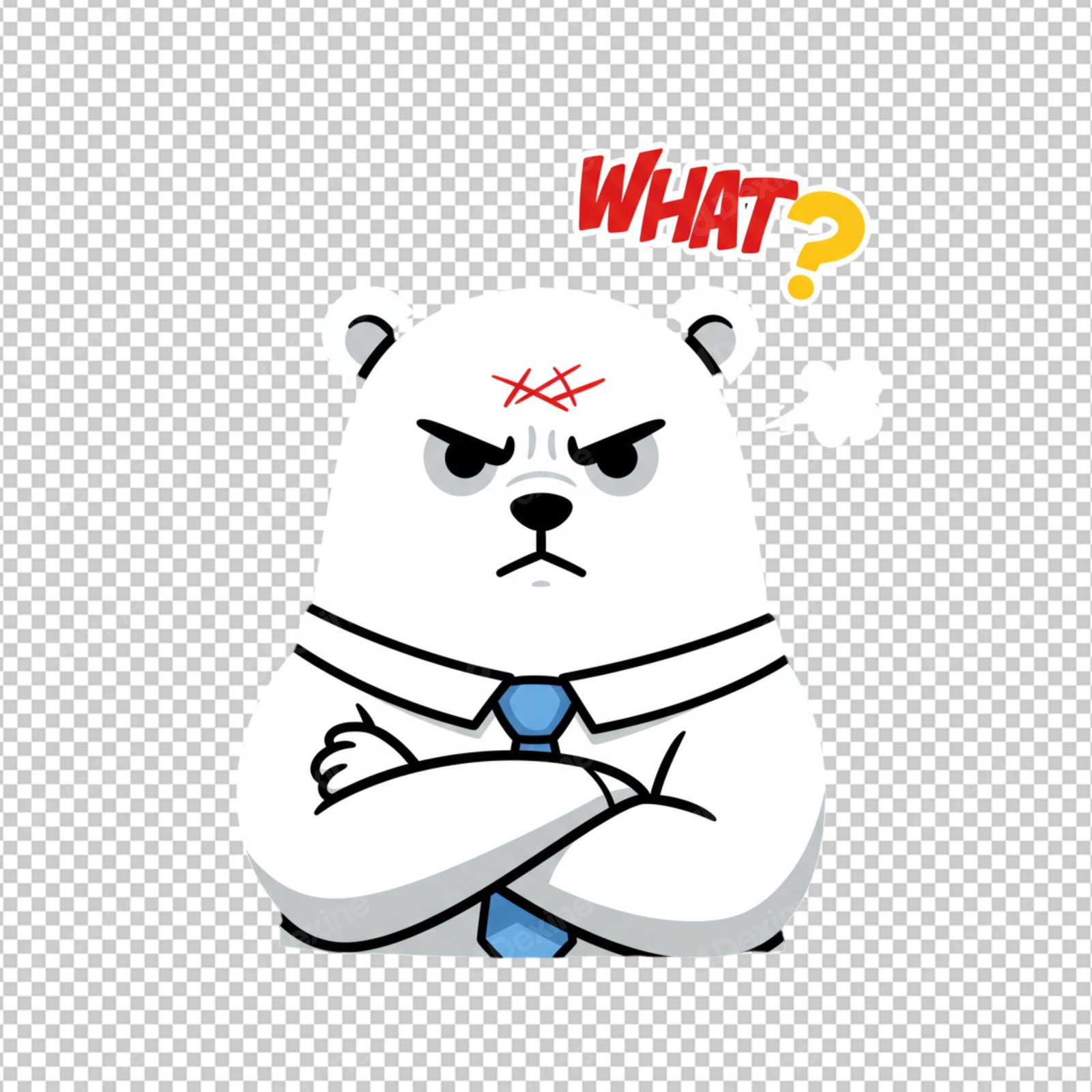 Angry Business Polar Bear With What Speech Bubble Transparent PNG