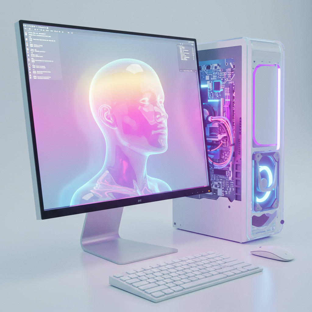 Artificial Intelligence Concept On Modern Desktop Computer Setup
