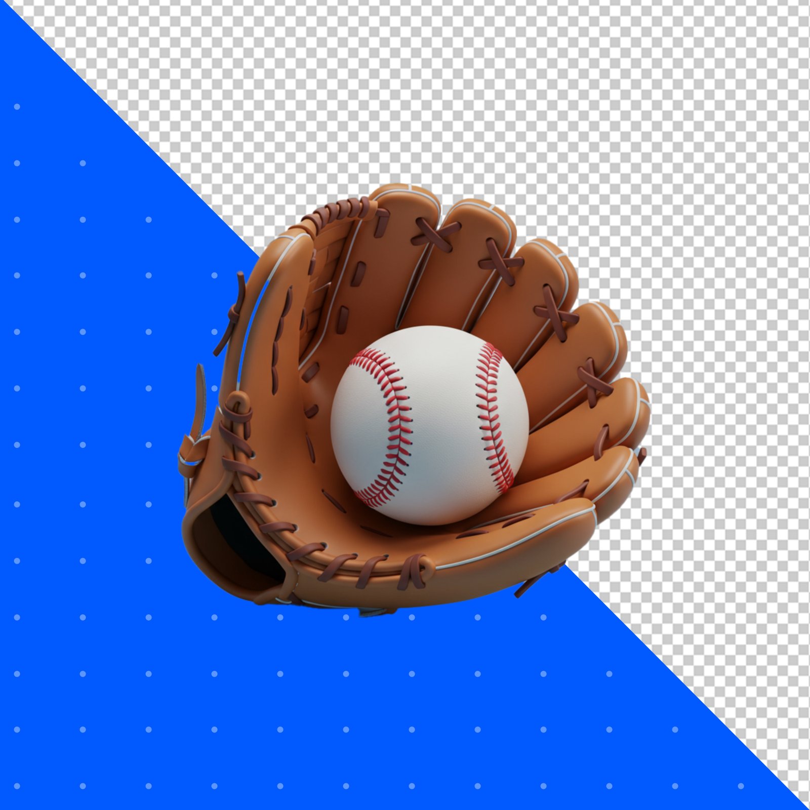 Baseball And Glove Isolated On Transparent Background PNG