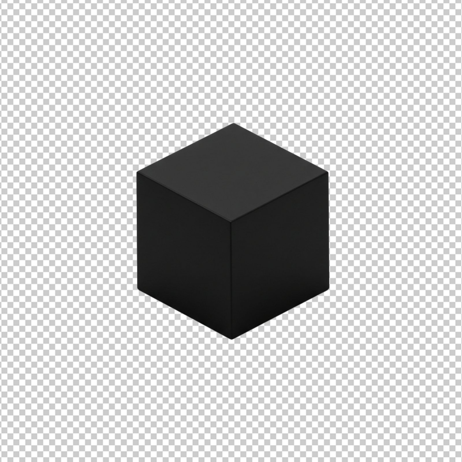 Black 3D Cube Isolated On Transparent Background For Design Elements