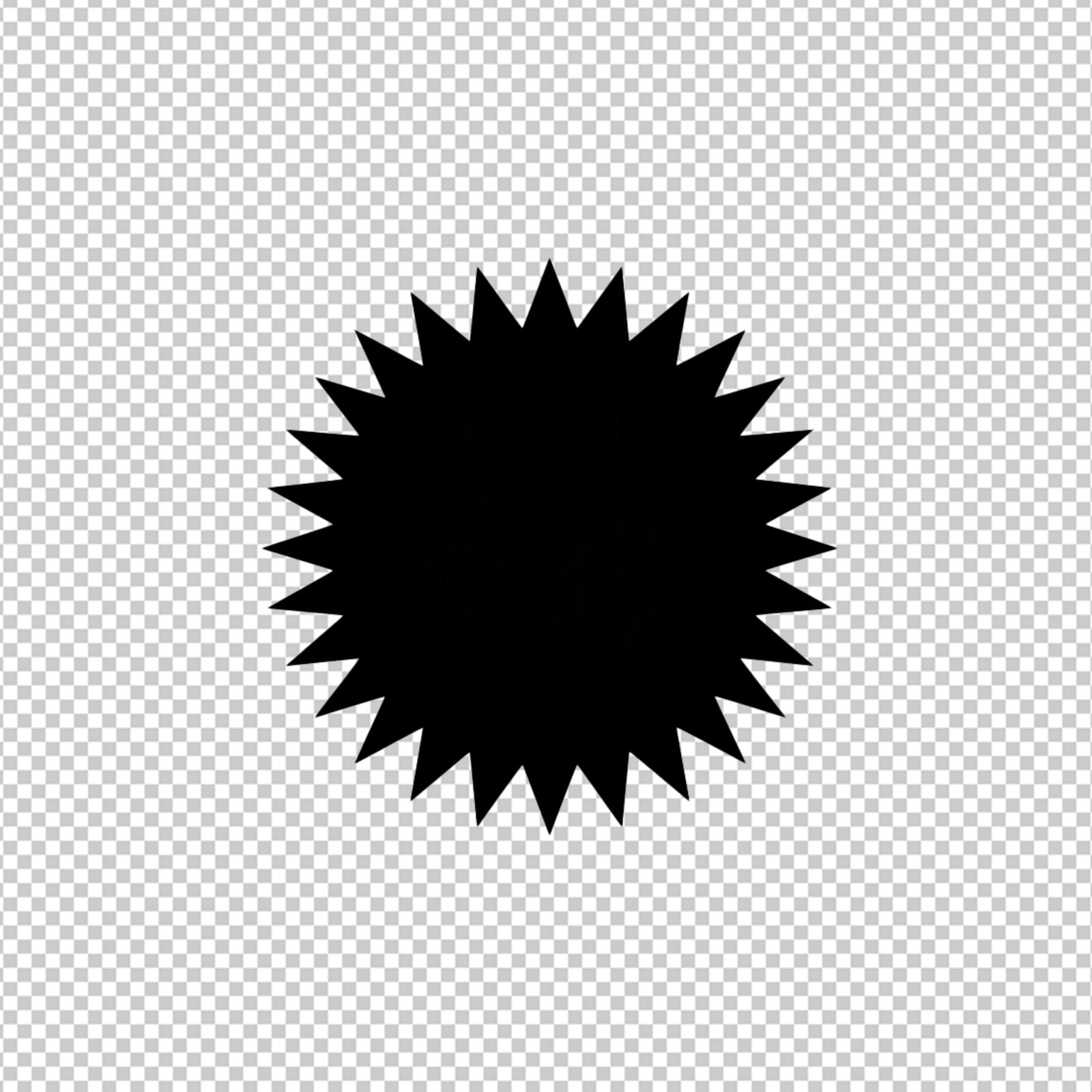 Black Burst Shape Design Element Transparent PNG