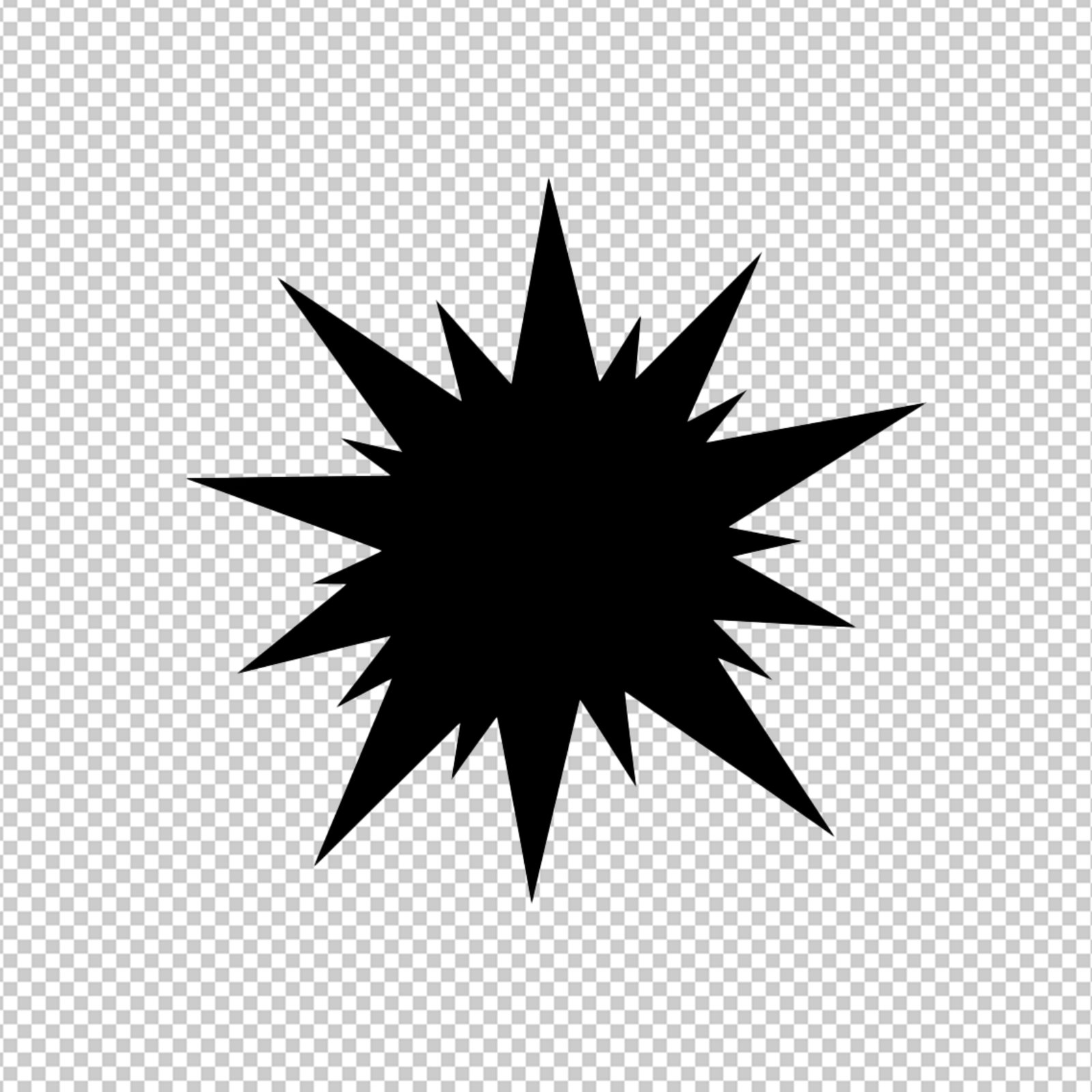 Black Explosion Starburst Effect Transparent PNG Graphic