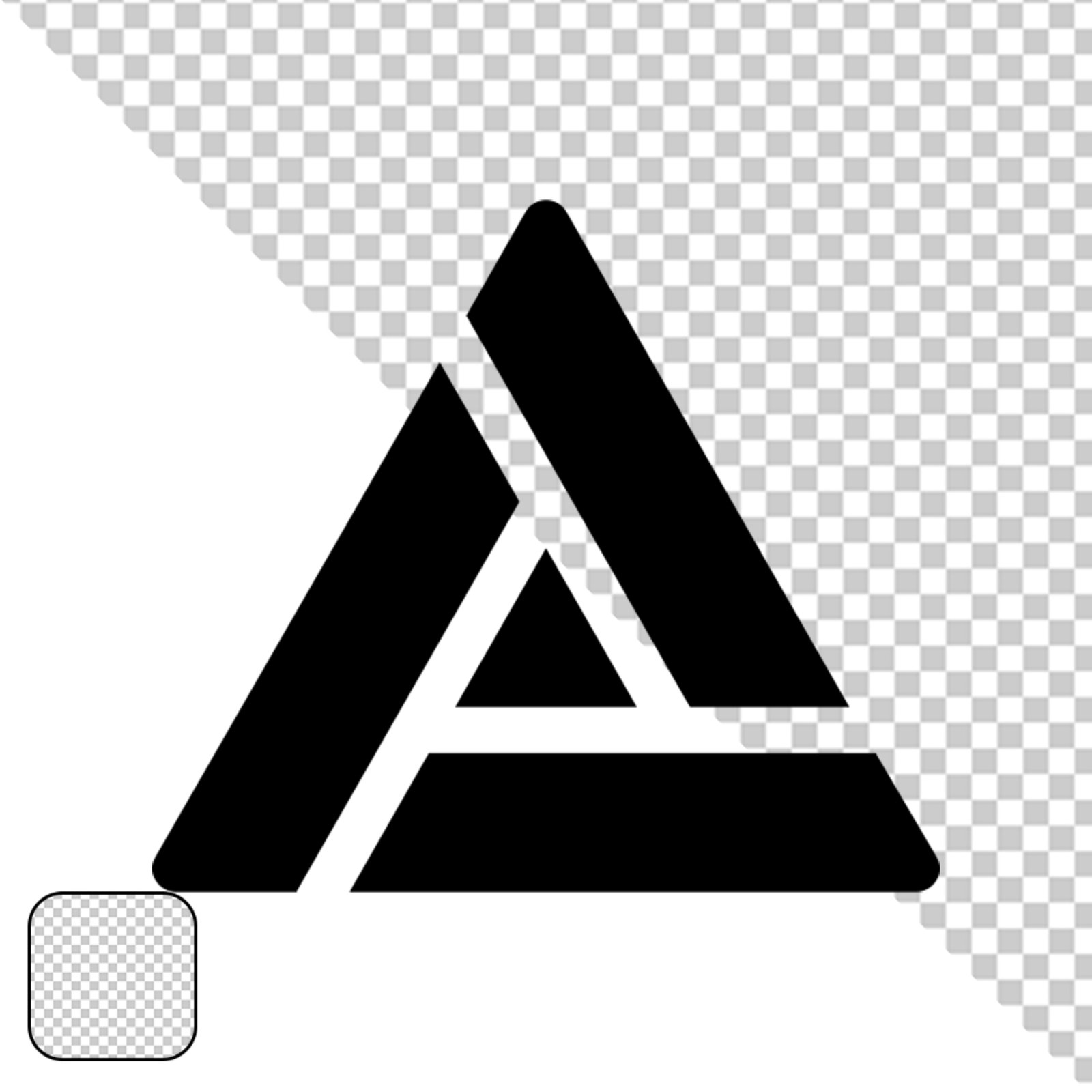 Black Geometric Stepped Block Shape With Transparent Background