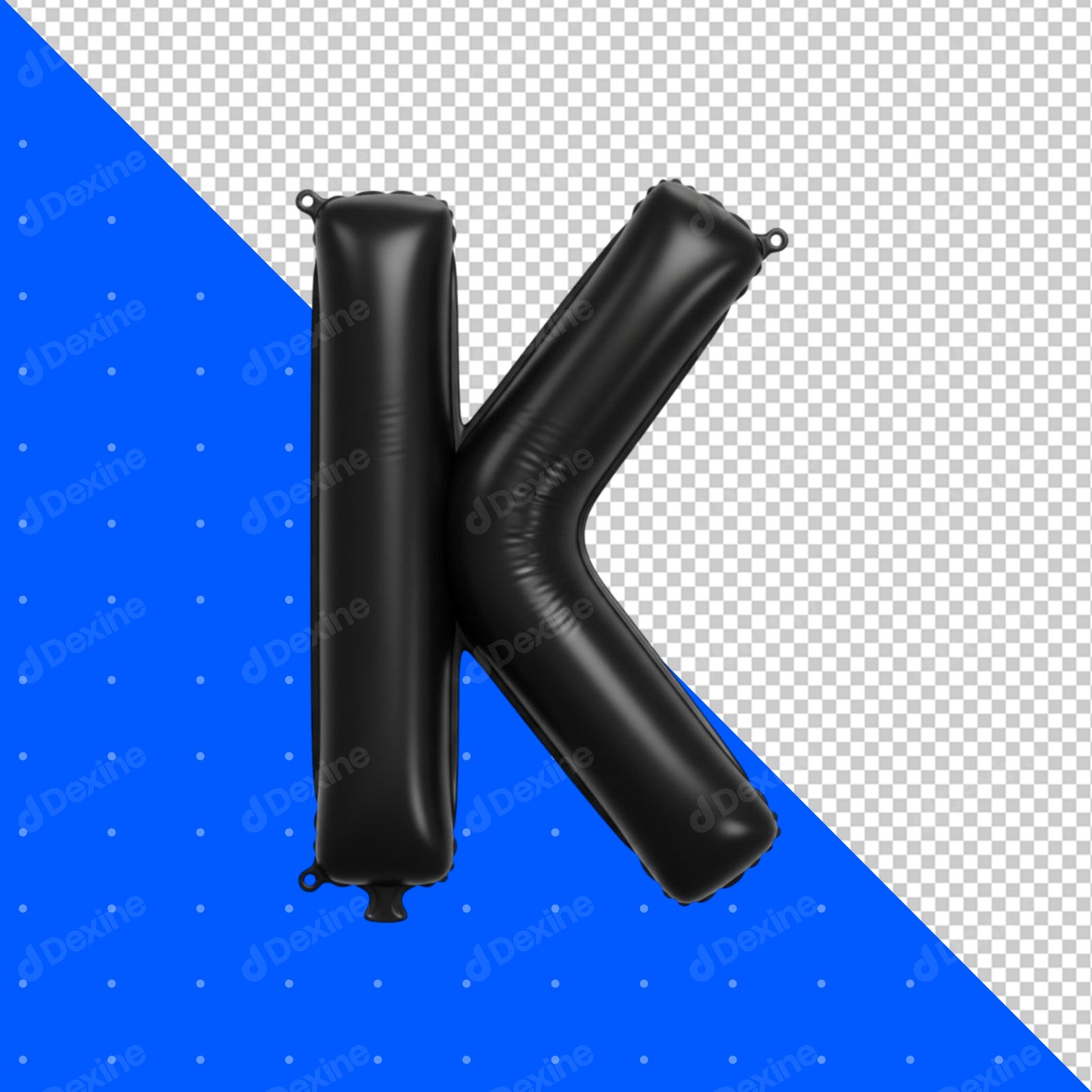Black Inflatable Balloon Letter K Isolated Transparent PNG