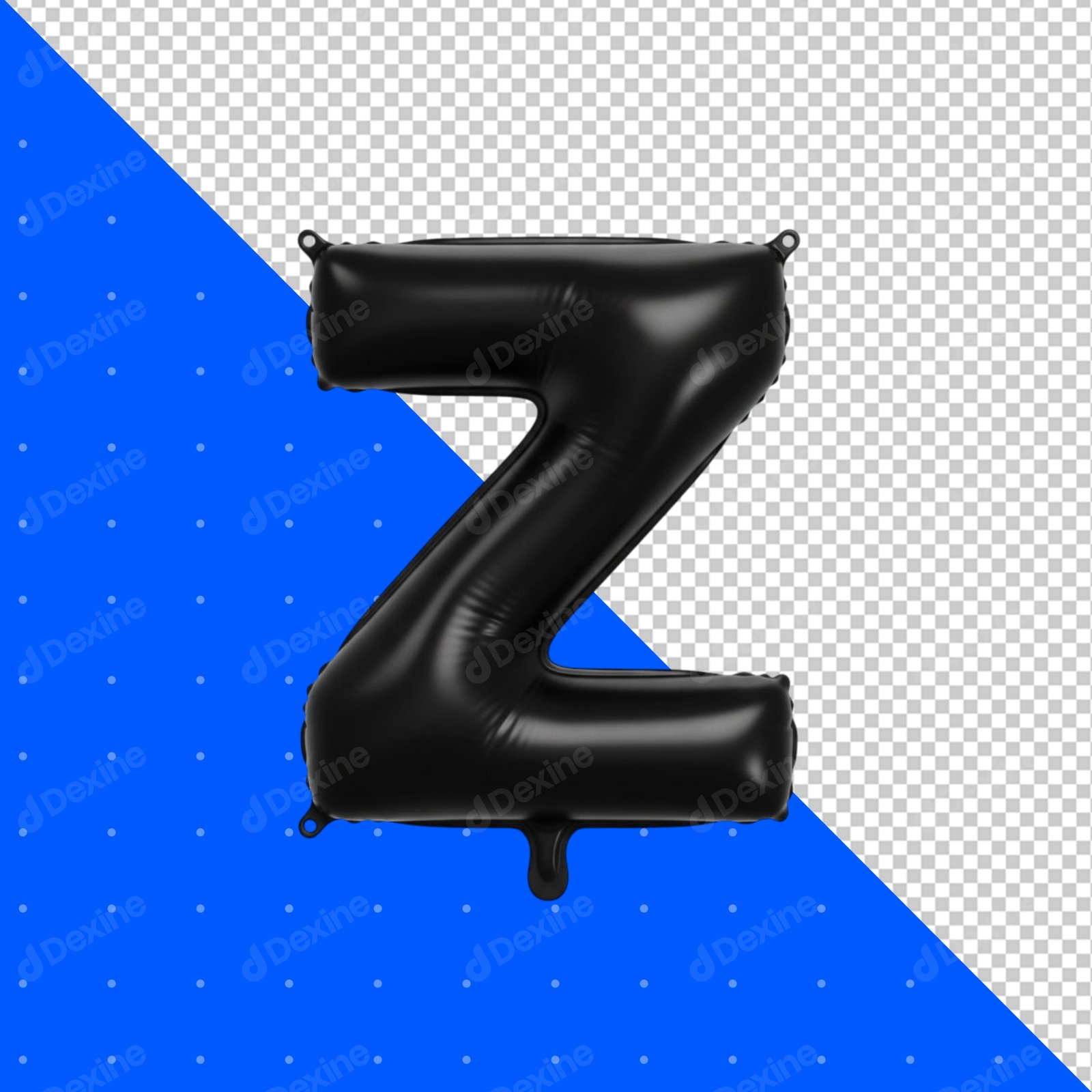 Black Inflatable Letter Z Balloon With Transparent Background