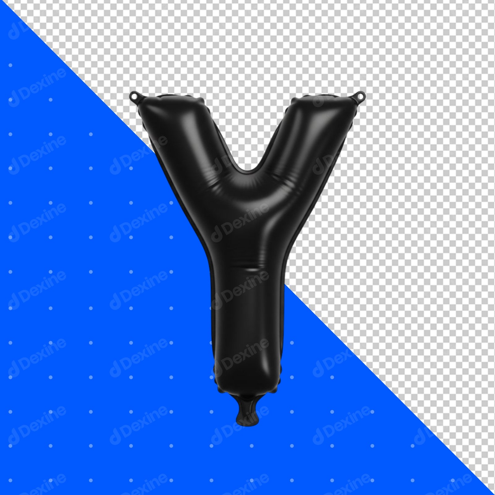 Black Letter Y Foil Balloon With Transparent Background PNG