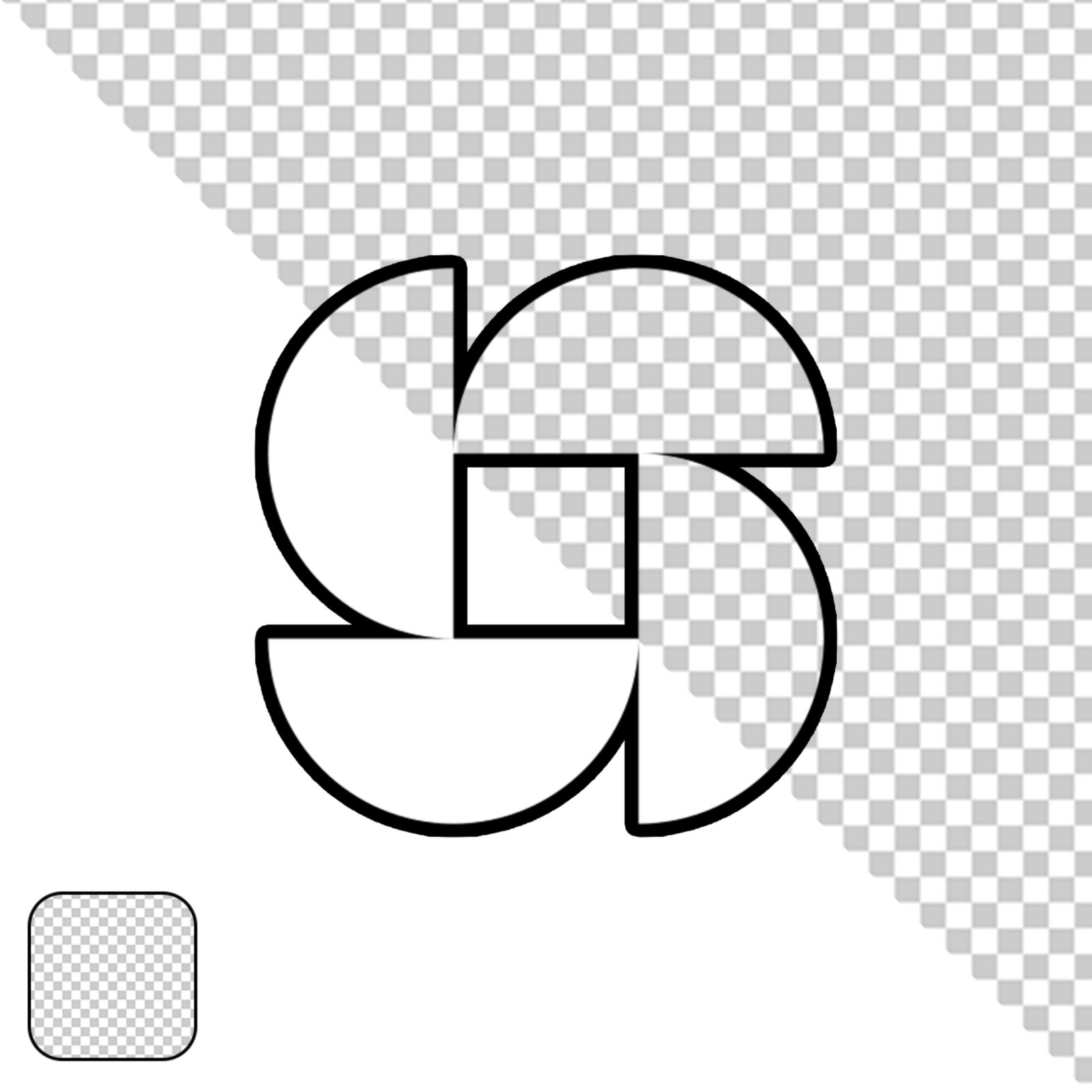 Black Square Shape Graphic Element With Transparent Background