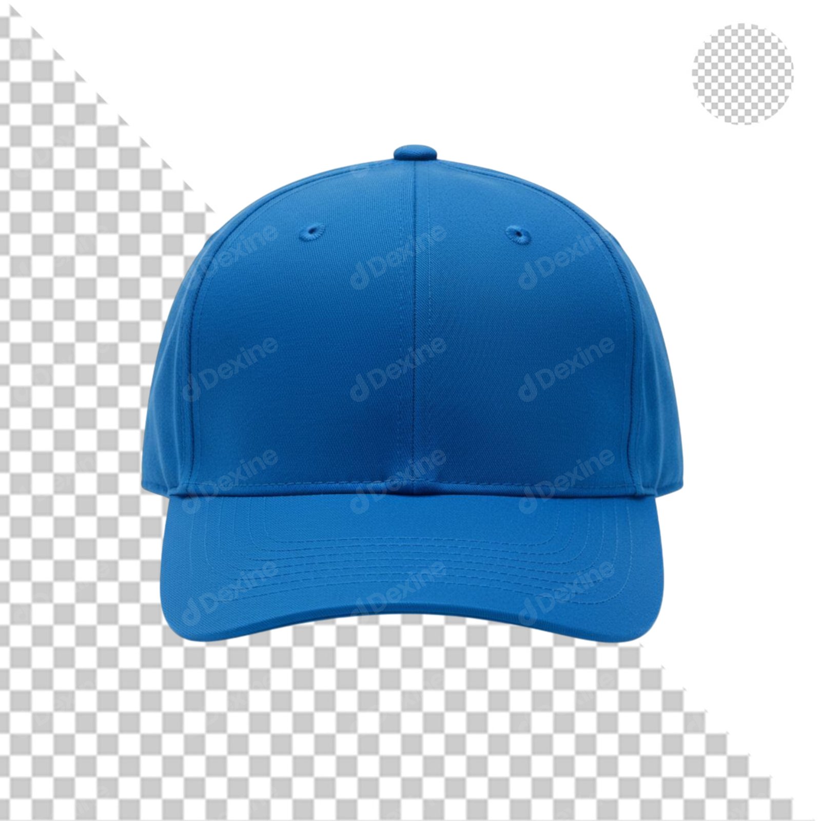 Blue Baseball Cap Isolated Transparent Background Front View PNG