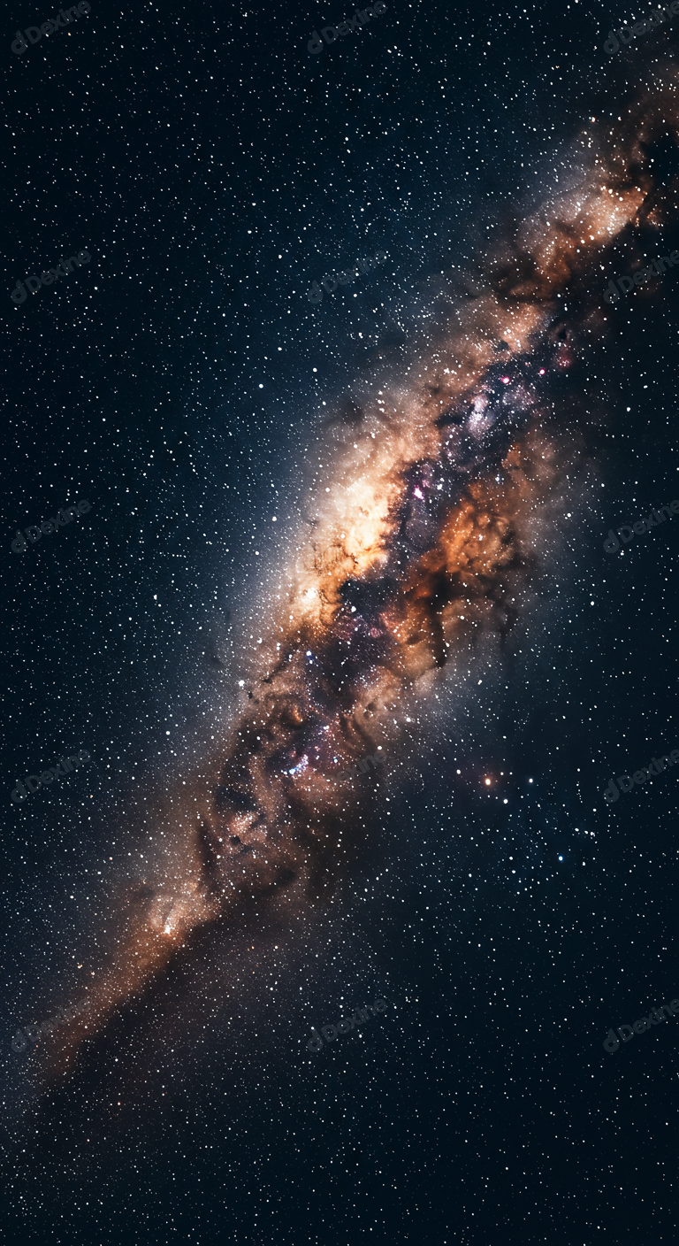 Breathtaking Milky Way Galaxy In Dark Night Sky With Billions Of Stars