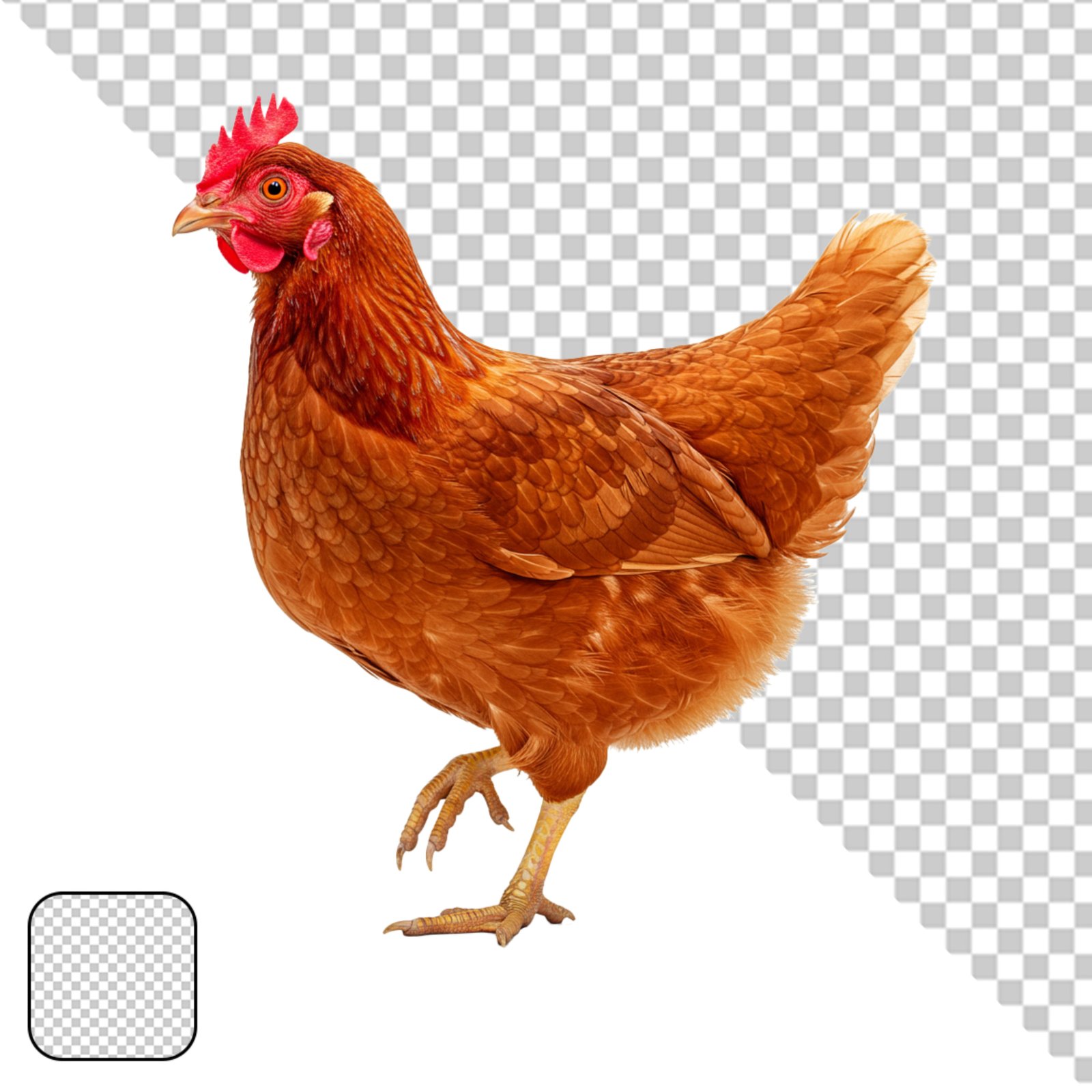 Brown Hen Chicken Isolated On Transparent Background Cutout PNG