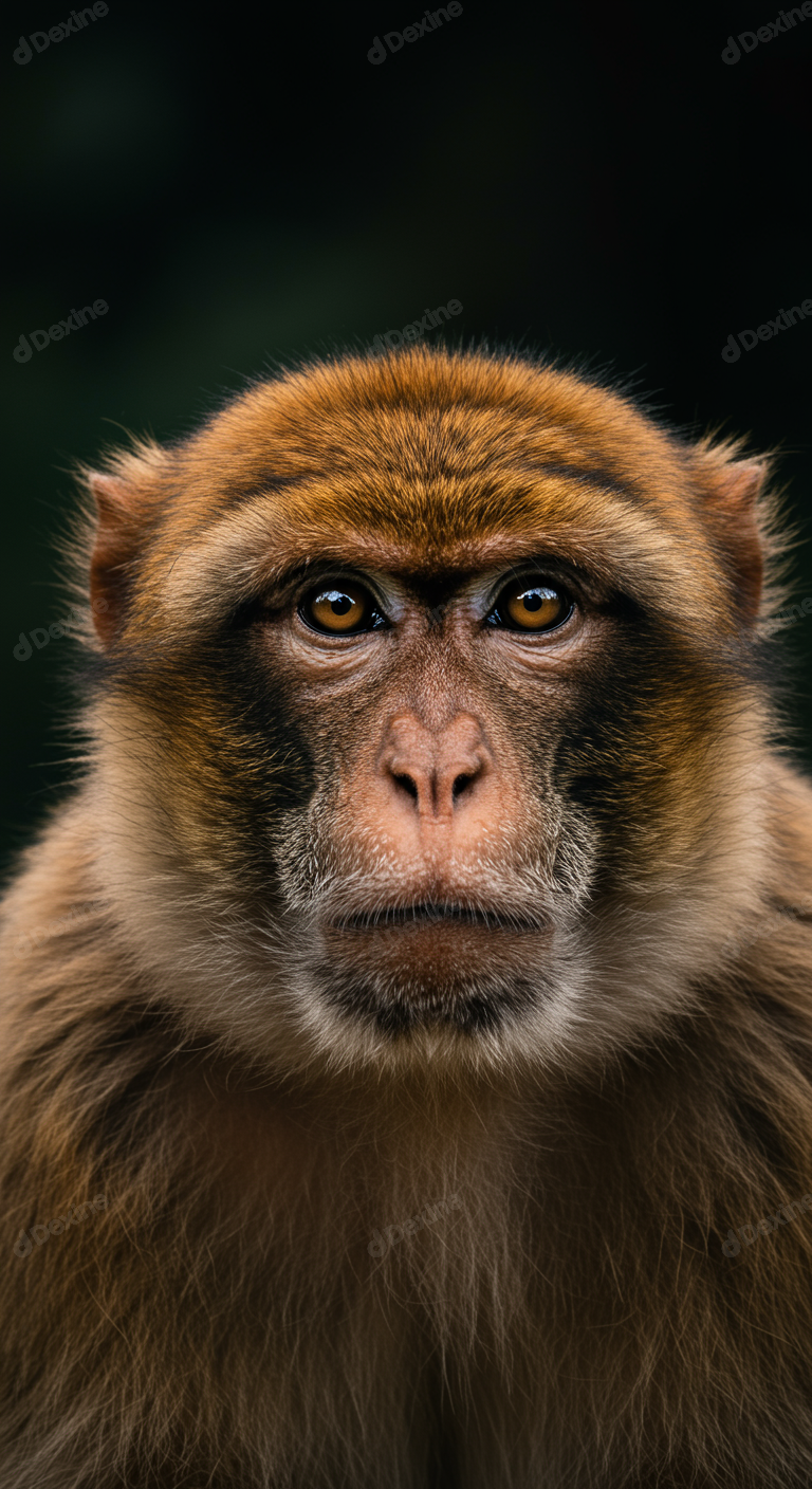 Captivating Close Up Portrait Of A Barbary Macaque Monkey
