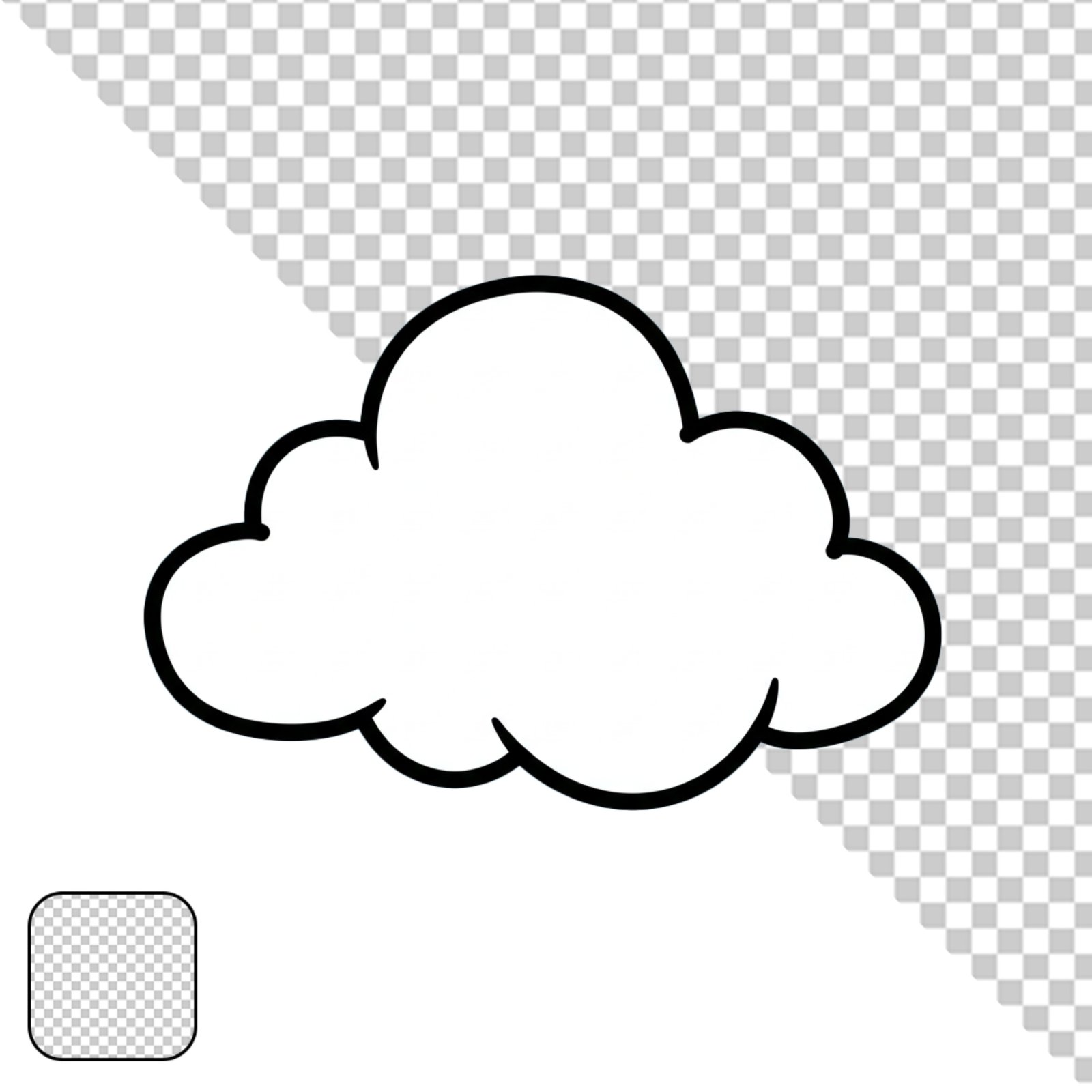 Cartoon Cloud Bubble Transparent PNG Isolated Design Element