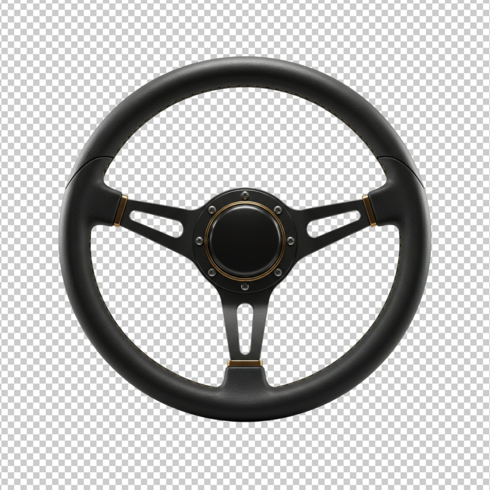 Classic Sport Steering Wheel Isolated On Transparent Background PNG