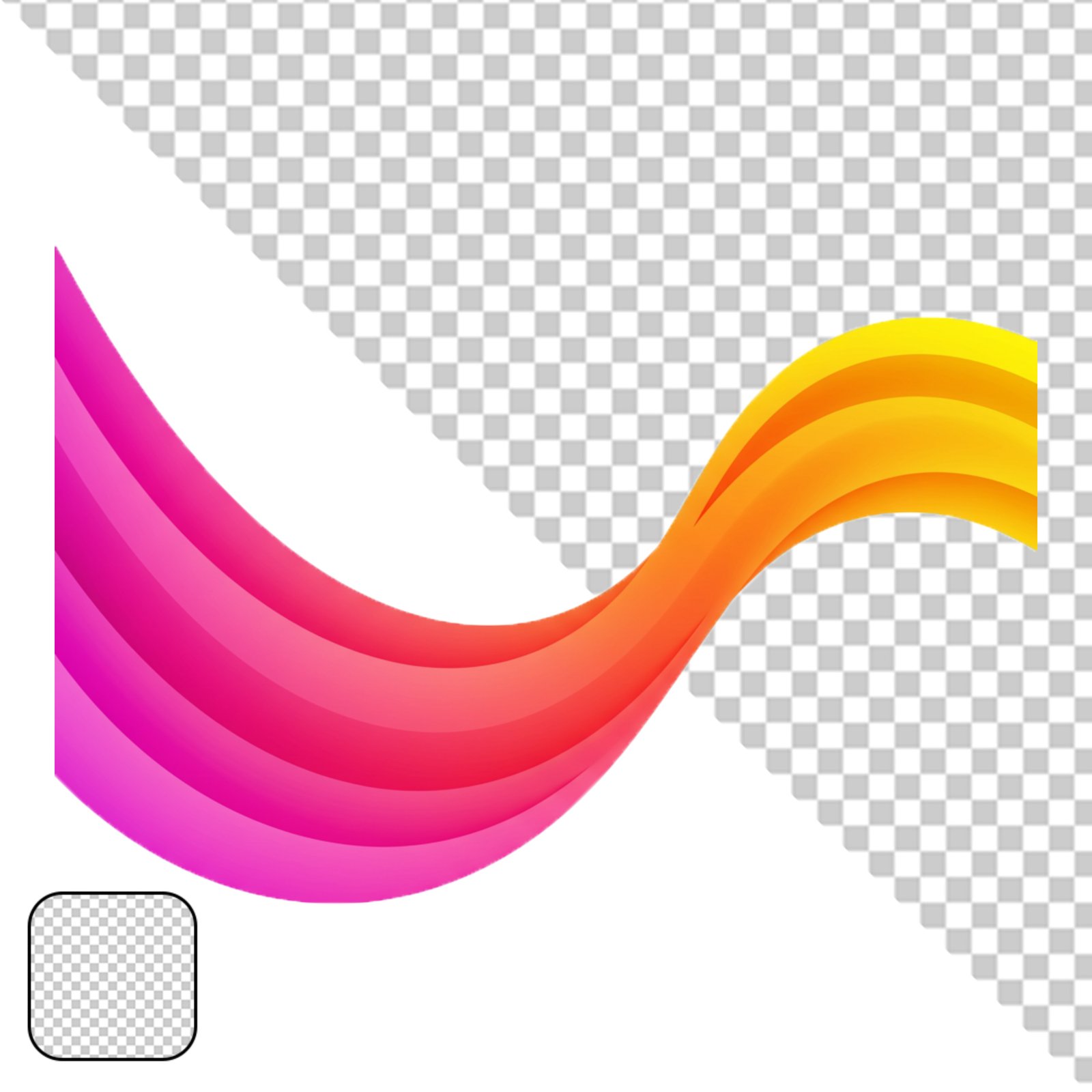 Colorful Abstract Wavy Design Element With Transparent Background