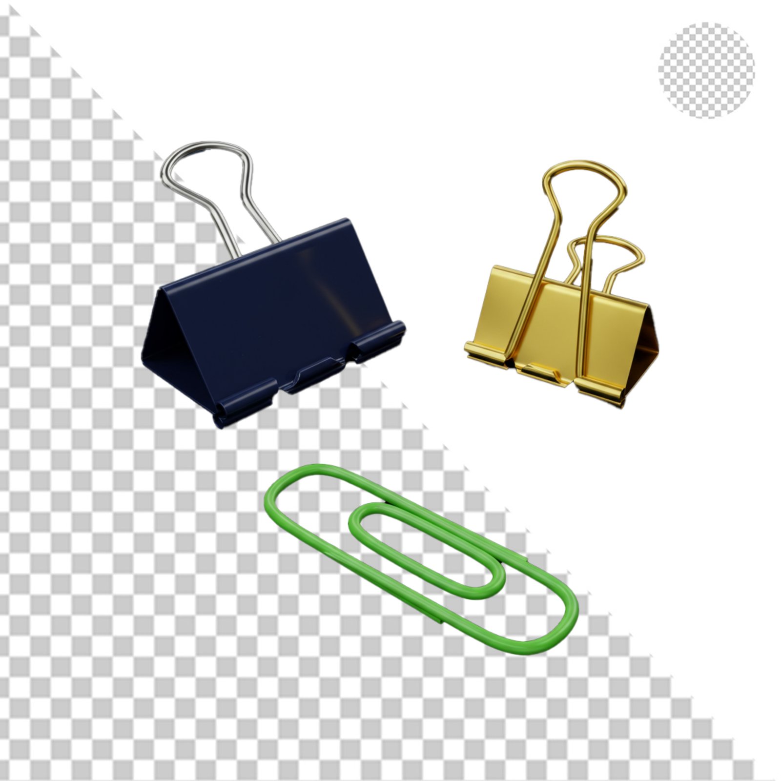 Colorful Office Binder And Paper Clips Transparent PNG Cutout