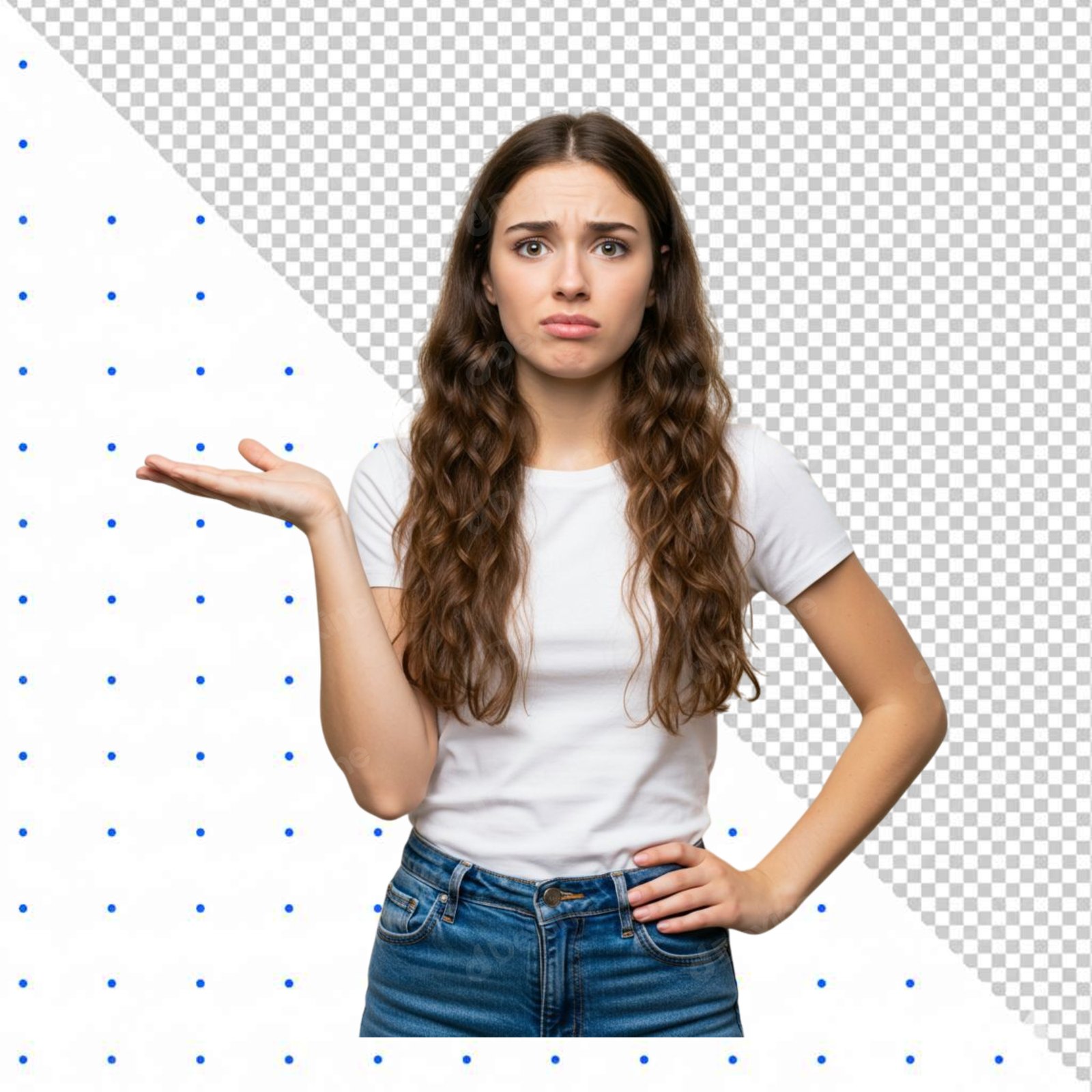 Confused Young Woman Shrugging And Questioning Transparent PNG Cutout
