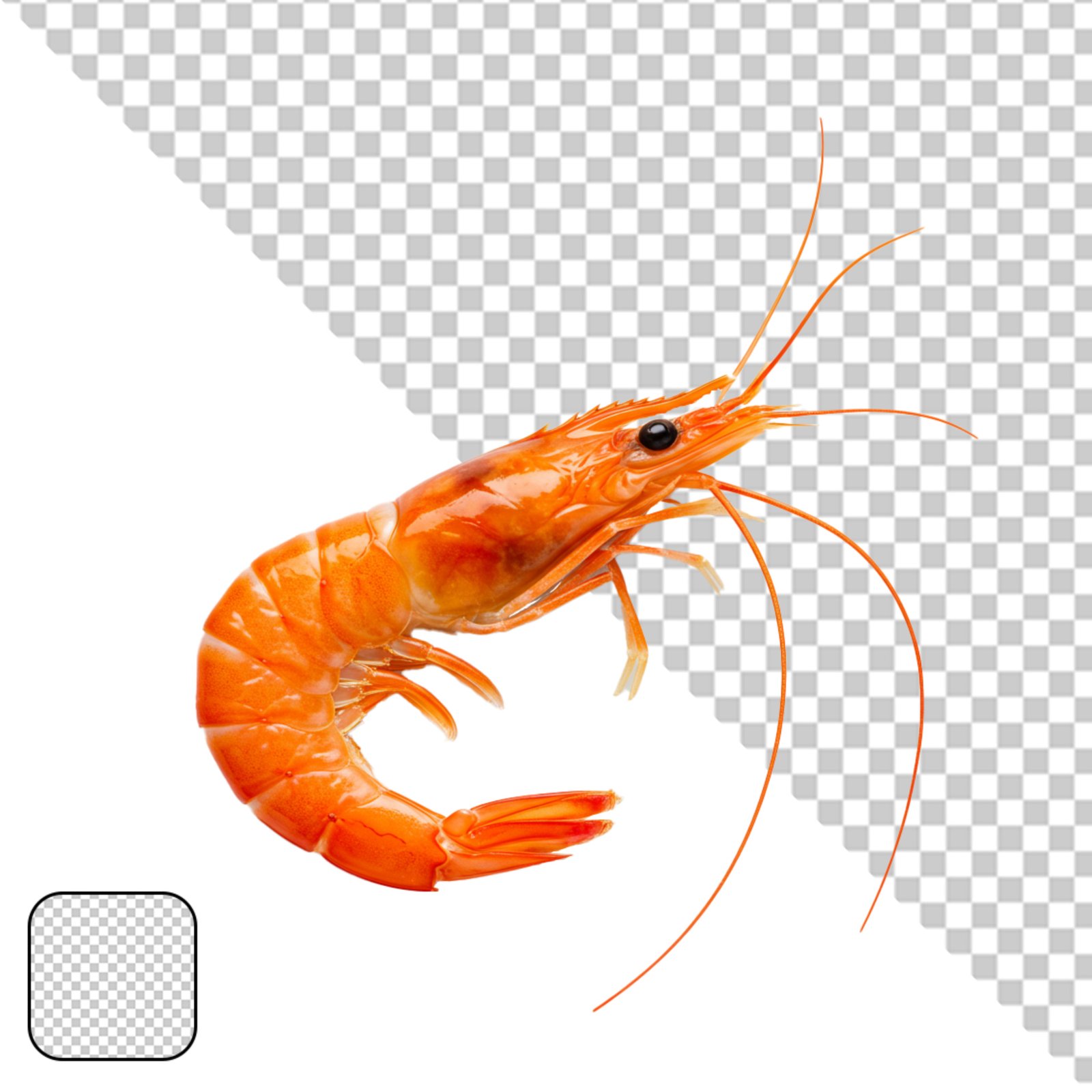 Cooked Shrimp Isolated Cutout With Transparent Background PNG For Design