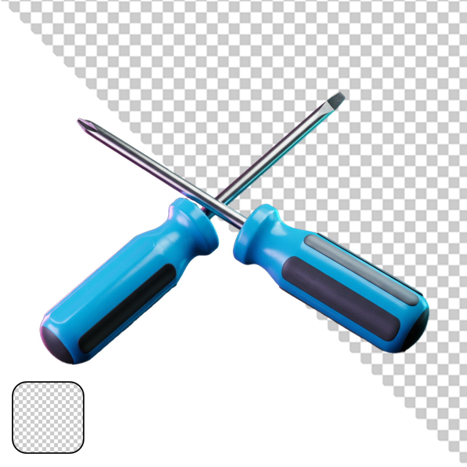 Crossed Flathead And Phillips Screwdrivers Transparent PNG Tool Isolated