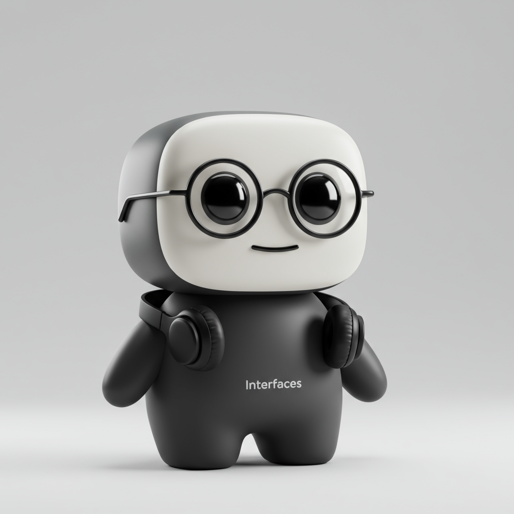 Cute 3D Robot Character With Glasses And Headphones