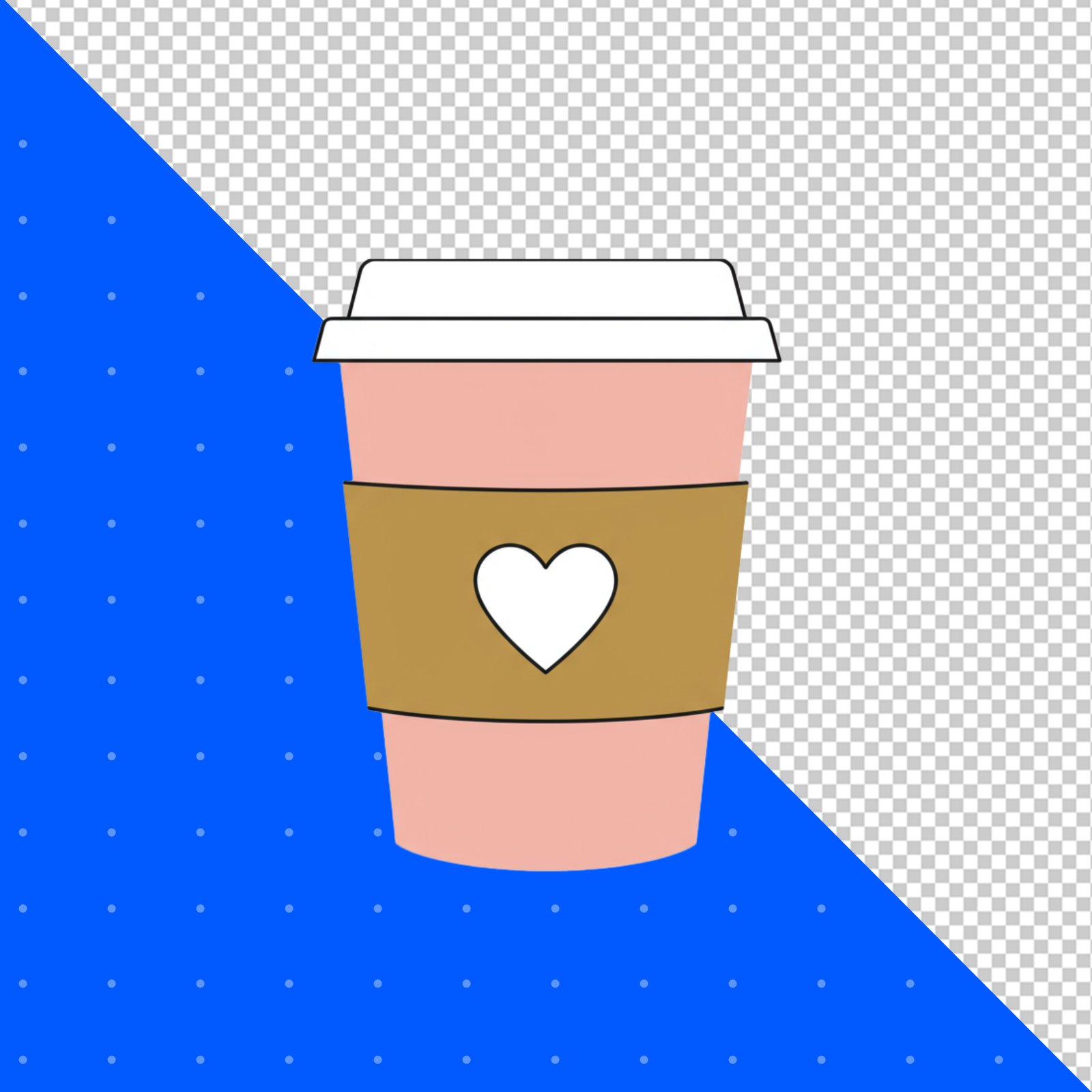 Cute Cartoon Pink Coffee Cup With Heart Design Transparent PNG