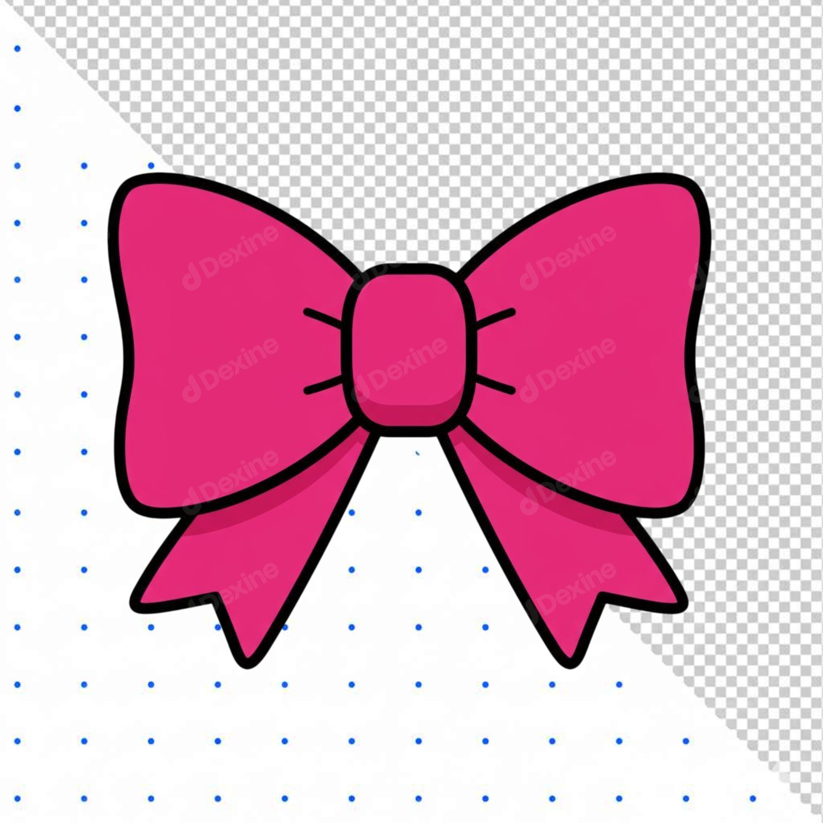 Cute Pink Cartoon Bow Isolated Transparent PNG Element