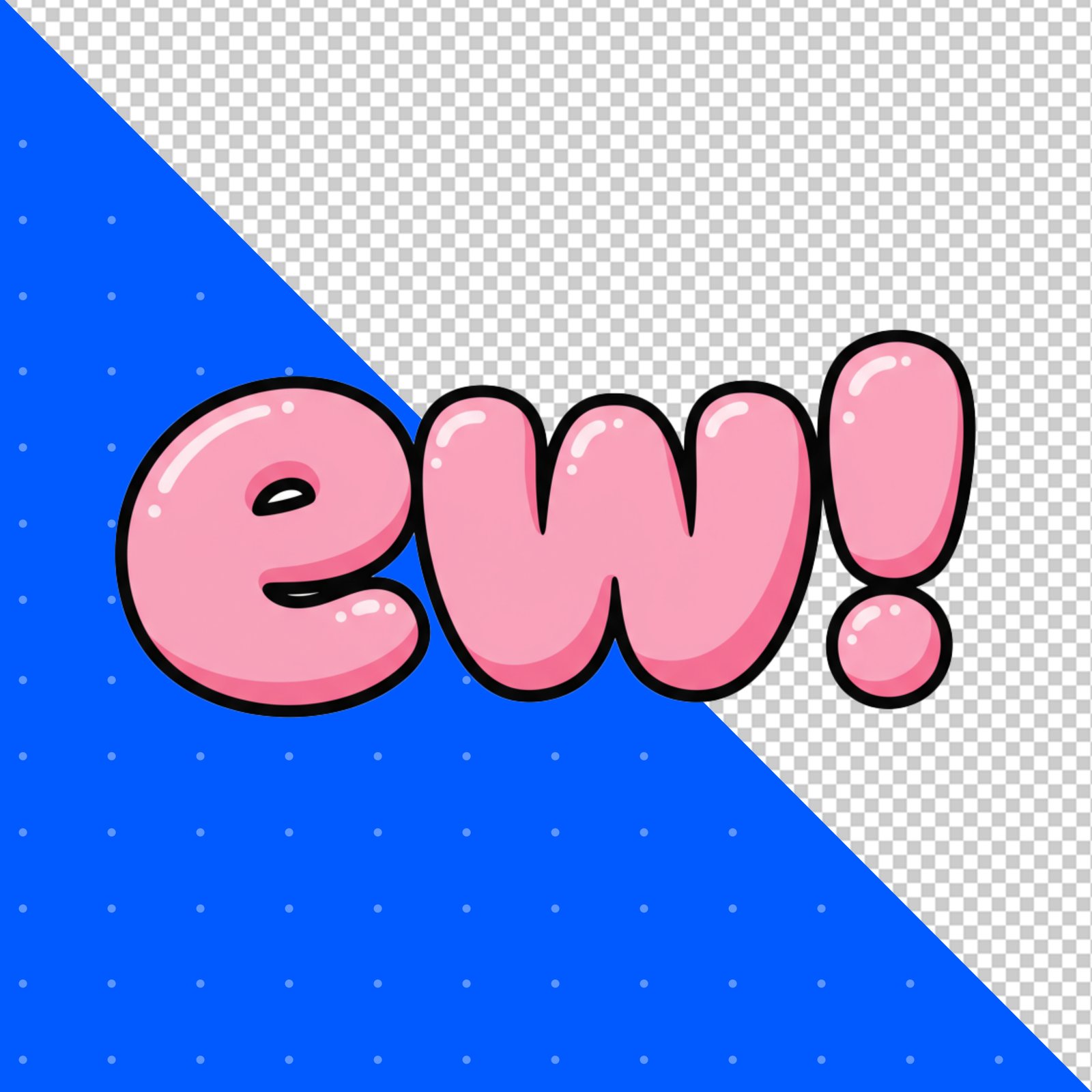 Cute Pink Ew Comic Text Bubble PNG Isolated For Design