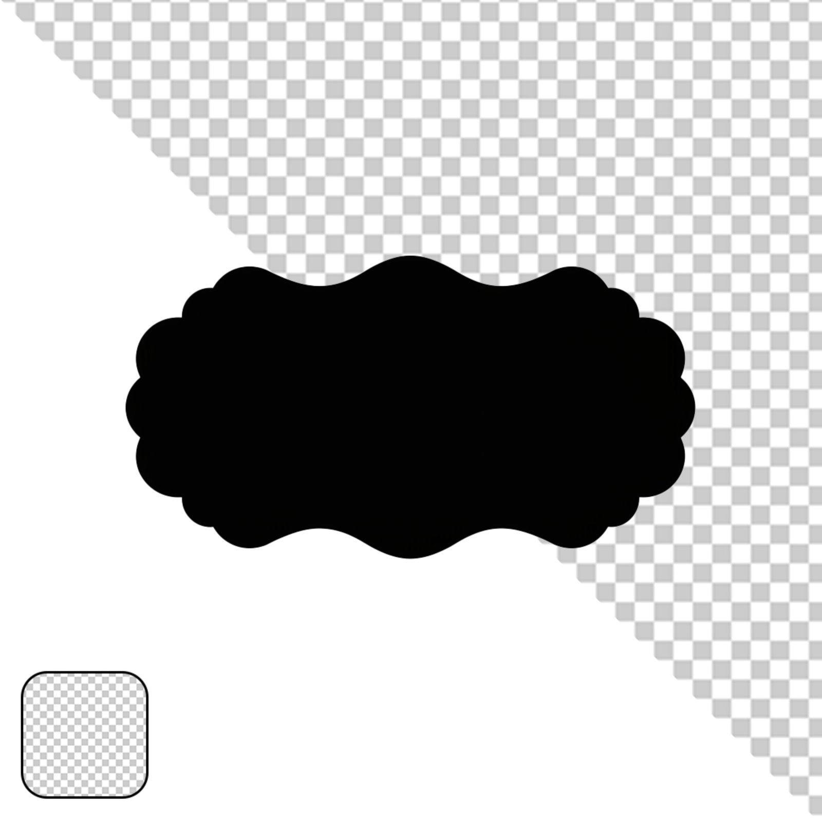 Decorative Wavy Black Frame Shape Transparent PNG