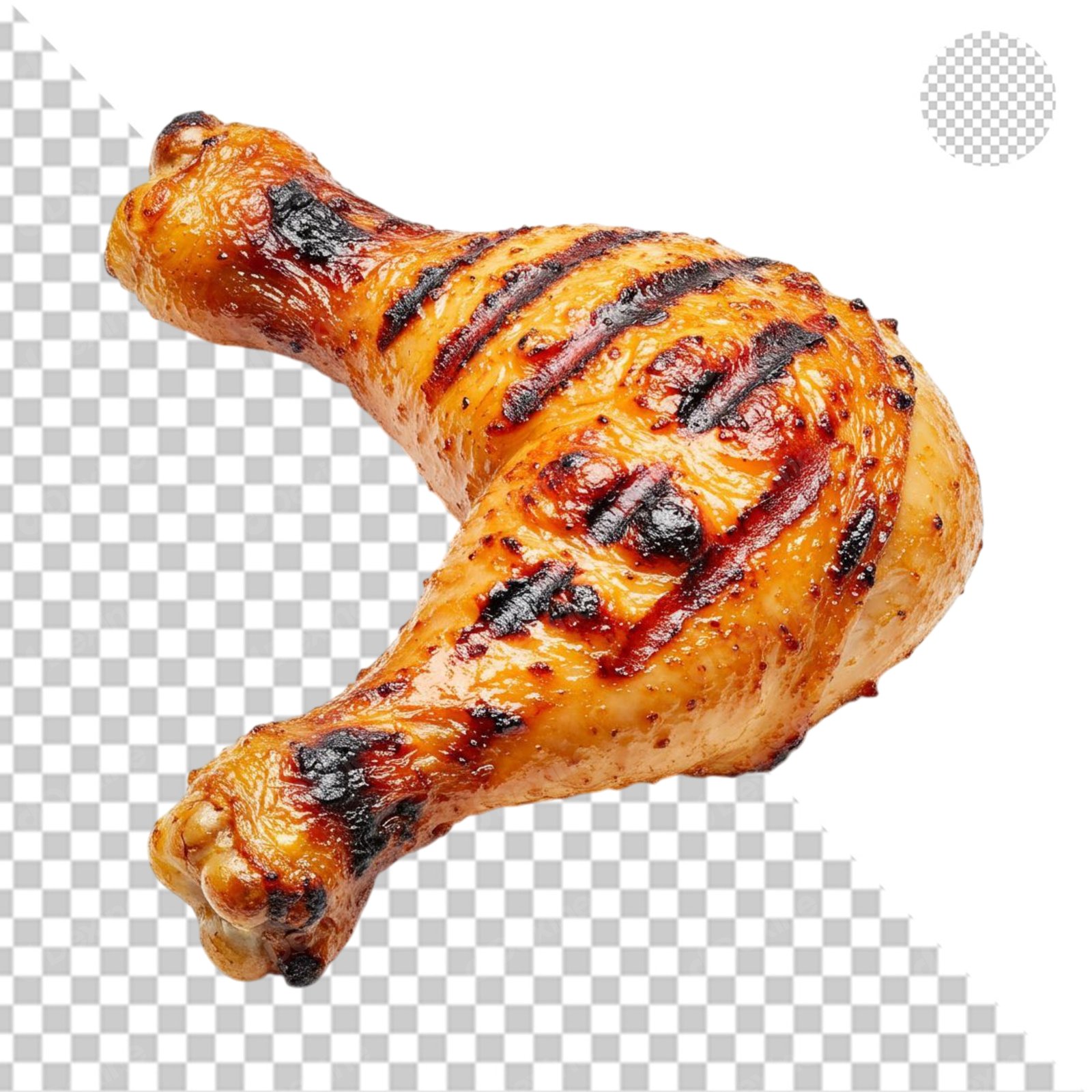 Delicious Grilled Chicken Drumstick Isolated Transparent PNG Cutout For Food Design
