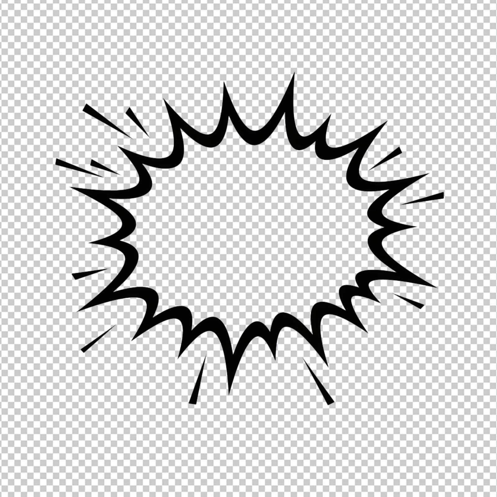 Dynamic Comic Book Style Explosion Speech Bubble Transparent PNG