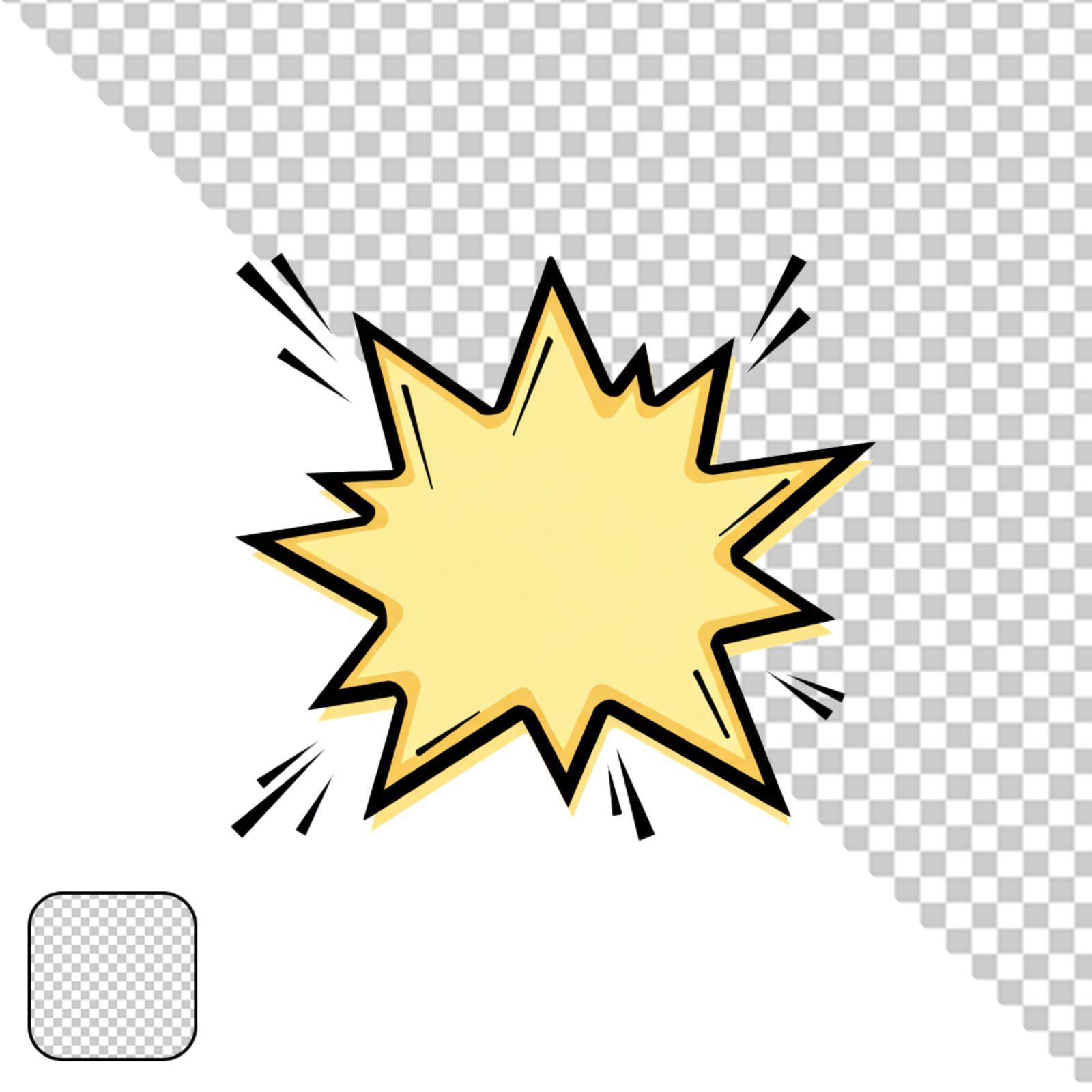 Dynamic Comic Starburst Explosion With Transparent Background PNG
